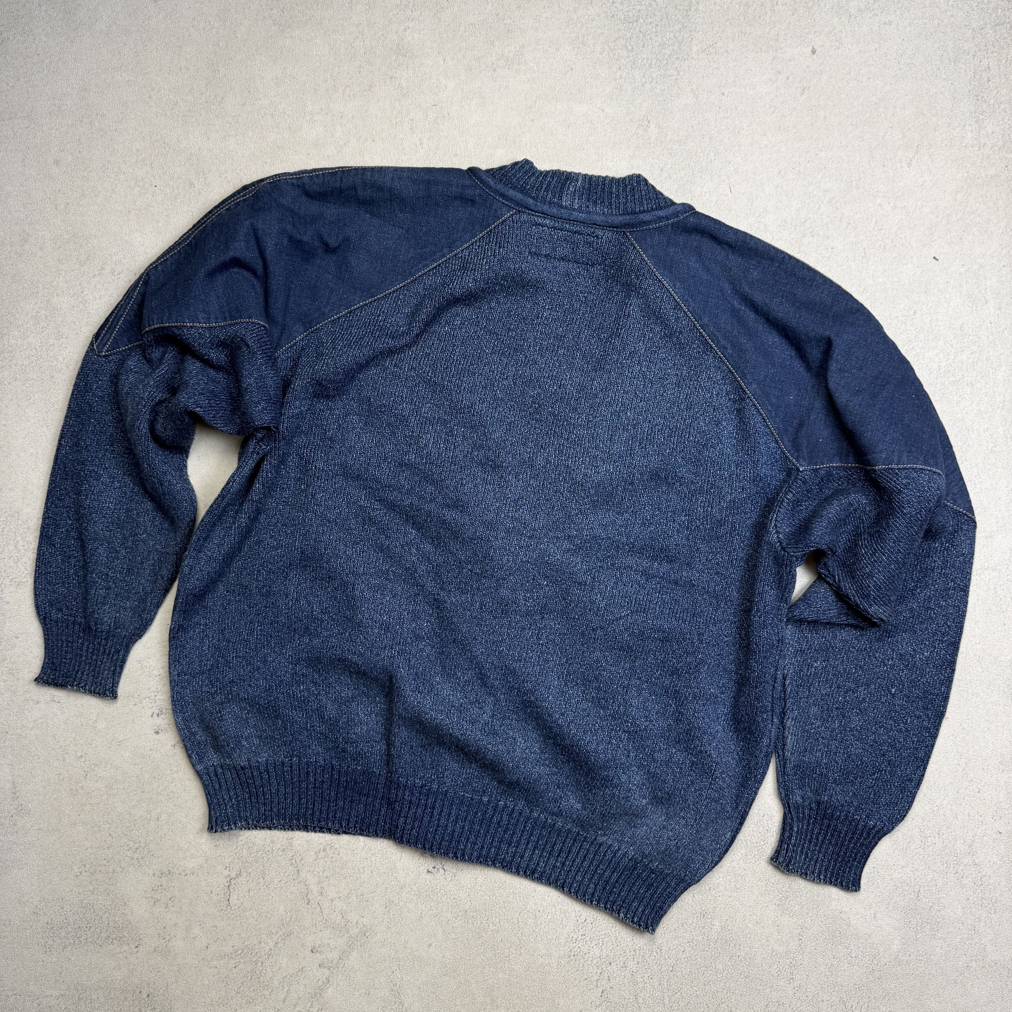 Vintage Blue Willi's Indigo Knit Cardigan Sweater Size US M / EU 48-50 / 2 - 2 Thumbnail