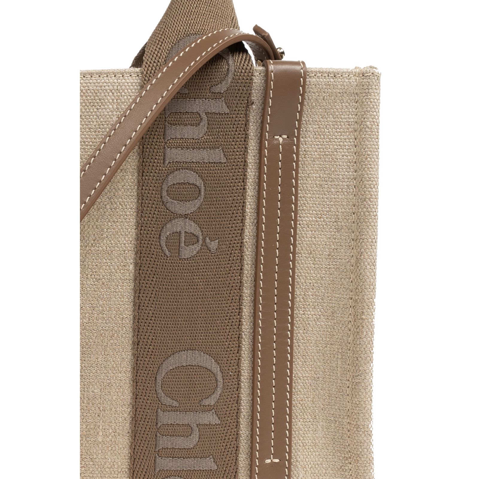 Chloe Chloe Small Brown Linen Tote Shopper Bag New & Authentic Size ONE SIZE - 5 Thumbnail