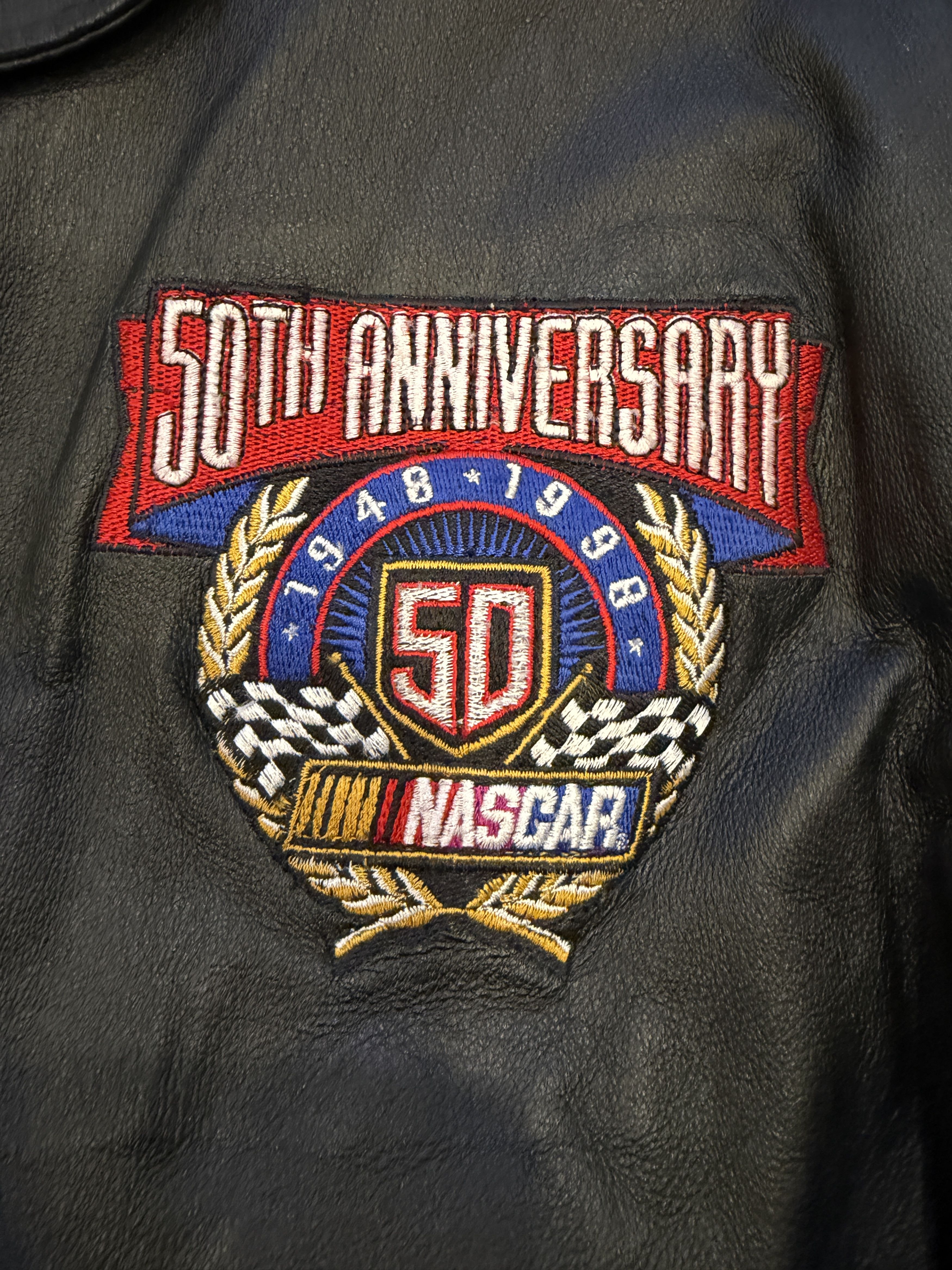 NASCAR 1998 Vintage Leather Nascar 50th anniversay Race Jacket Size US L / EU 52-54 / 3 - 8 Thumbnail