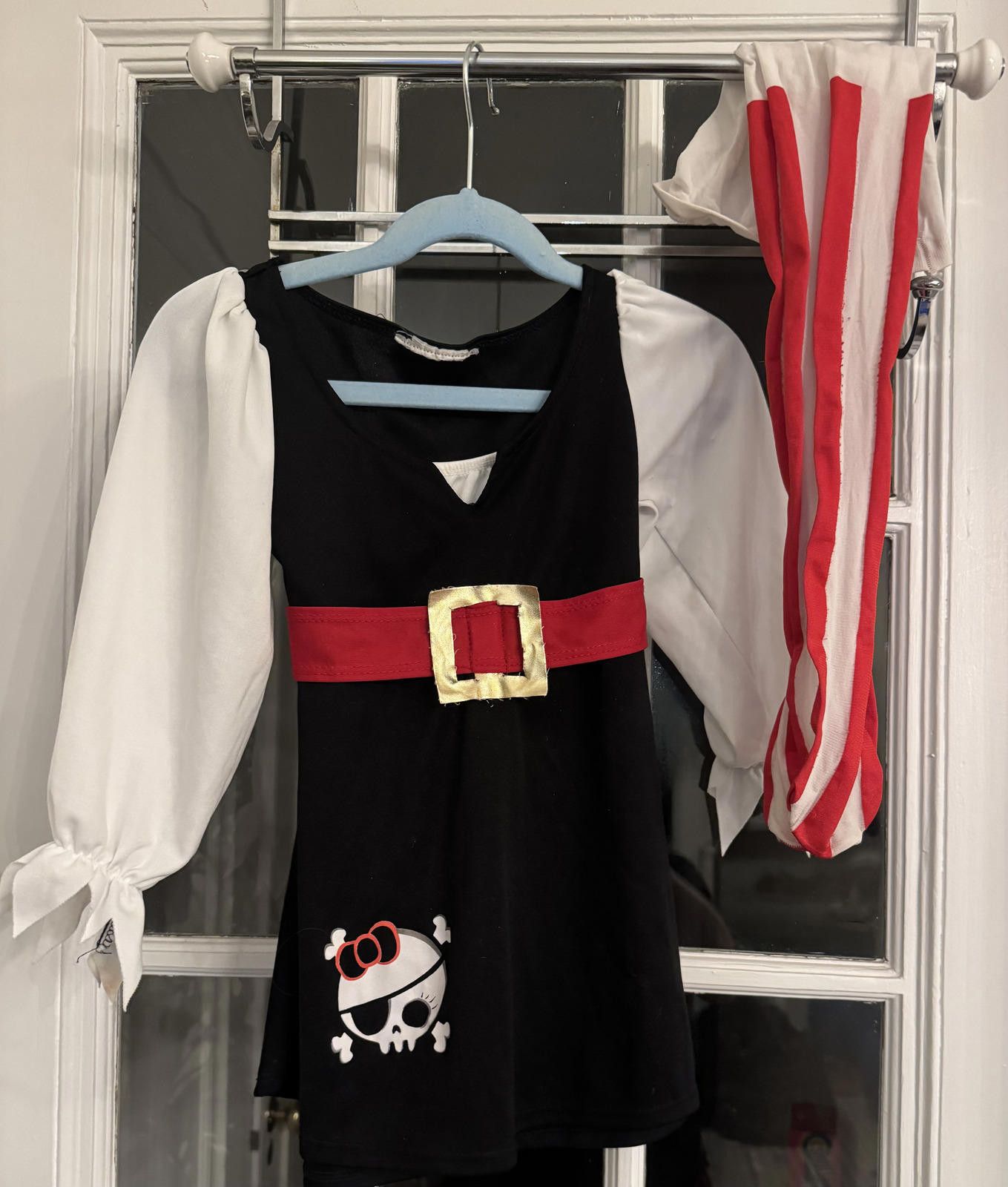 Unknown London Girls Pirate Costume Dress with Striped Leggings Size 4T Size ONE SIZE - 1 Thumbnail