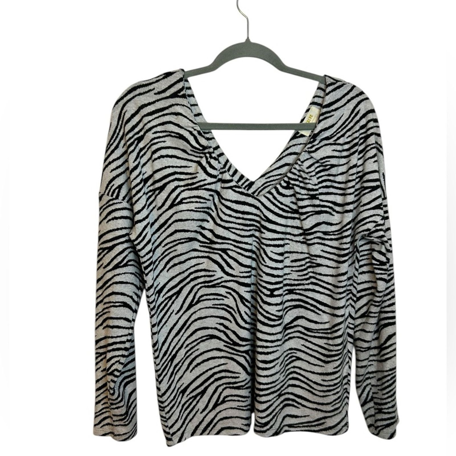 Anthropologie Maeve Anthropologie Taylor Zebra Striped Pullover Size M / US 6-8 / IT 42-44 - 1 Thumbnail