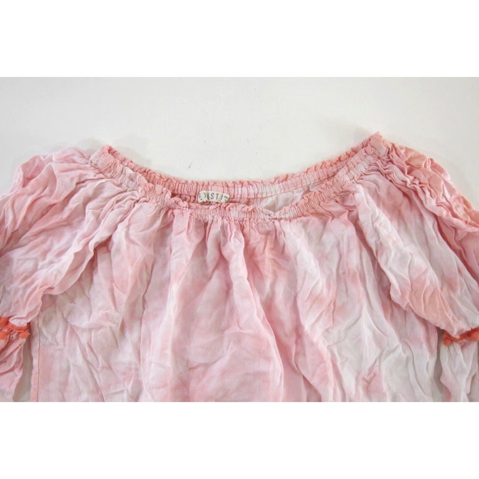 Vintage Exist Pink Tie Dye Off Shoulder 3/4 Sleeve Blouse OS Blouse Boho Tunic Women OS Size M / US 6-8 / IT 42-44 - 4 Thumbnail