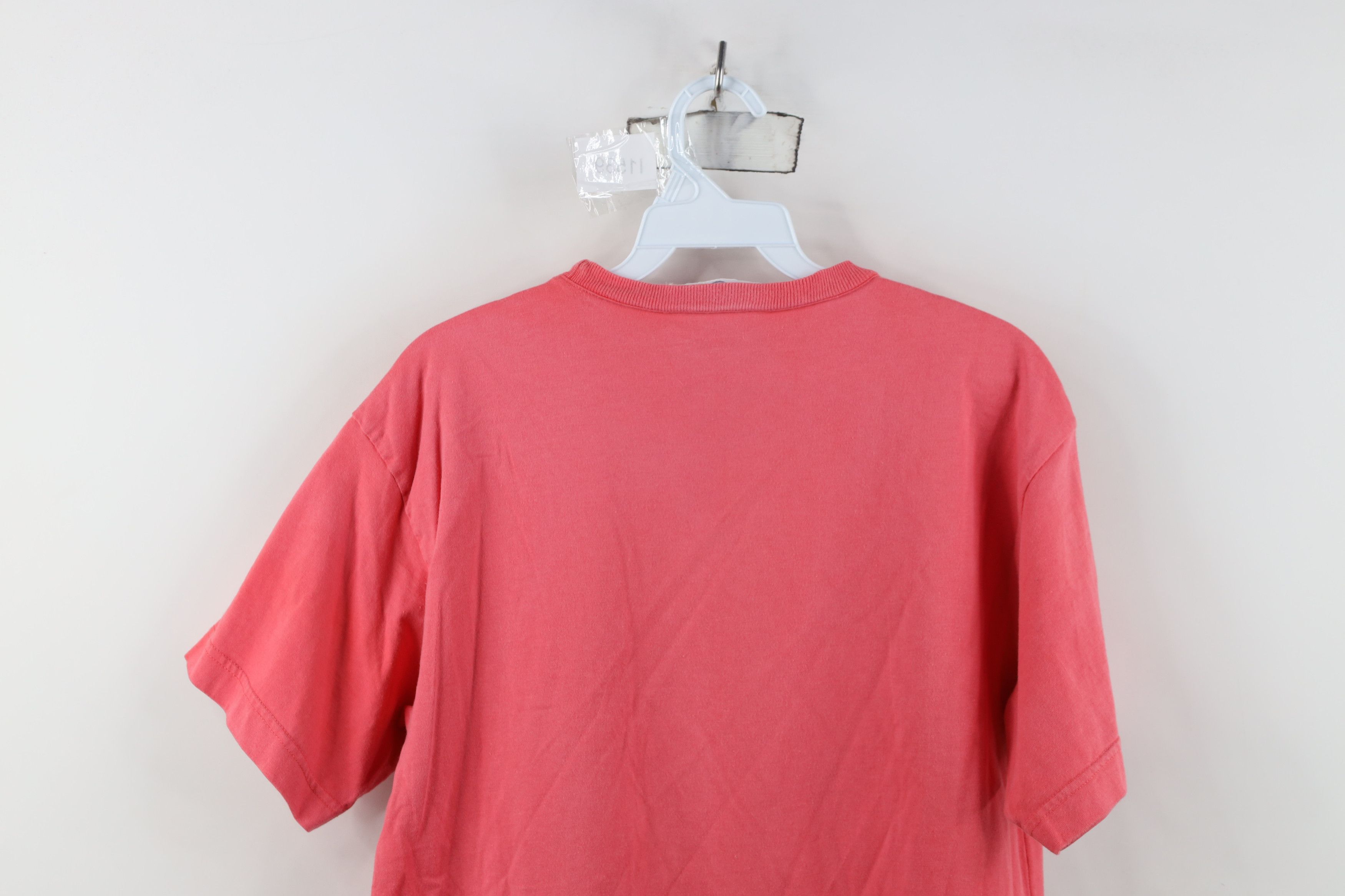 Vintage Vintage 90s Streetwear Blank Pocket T-Shirt Pink Cotton Size US S / EU 44-46 / 1 - 10 Thumbnail