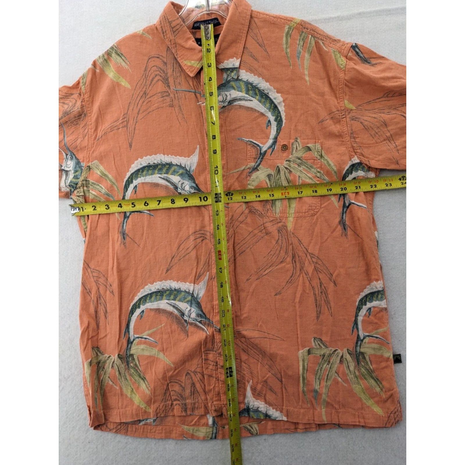 Vintage Newport Blue Mens Shirt XL Button-Front Short Sleeve Fish Orange Button-Up Shirt Men XL Fish Theme Size US XL / EU 56 / 4 - 3 Thumbnail