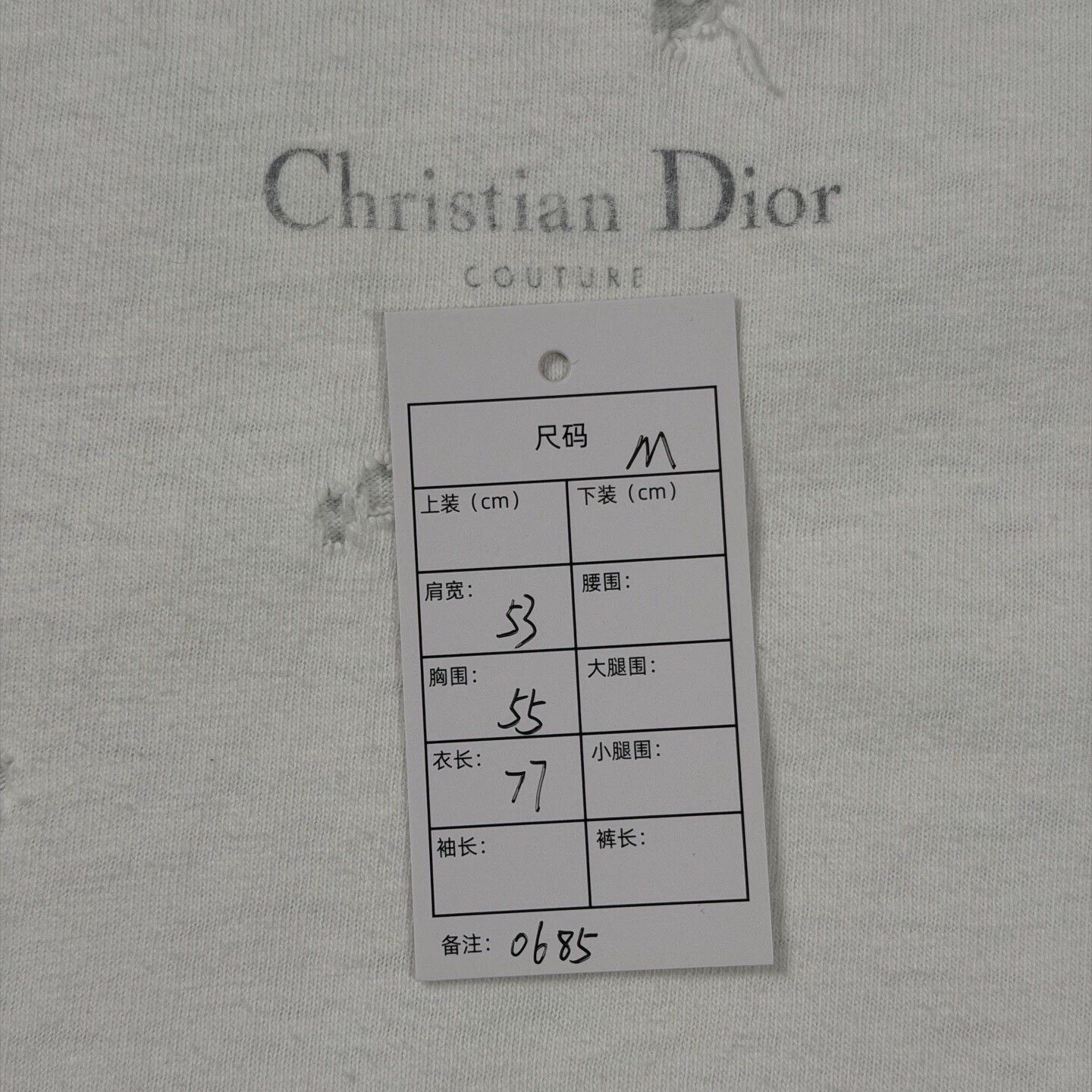 Dior Dior White Slogan Distressed Tee M Size US M / EU 48-50 / 2 - 5 Thumbnail