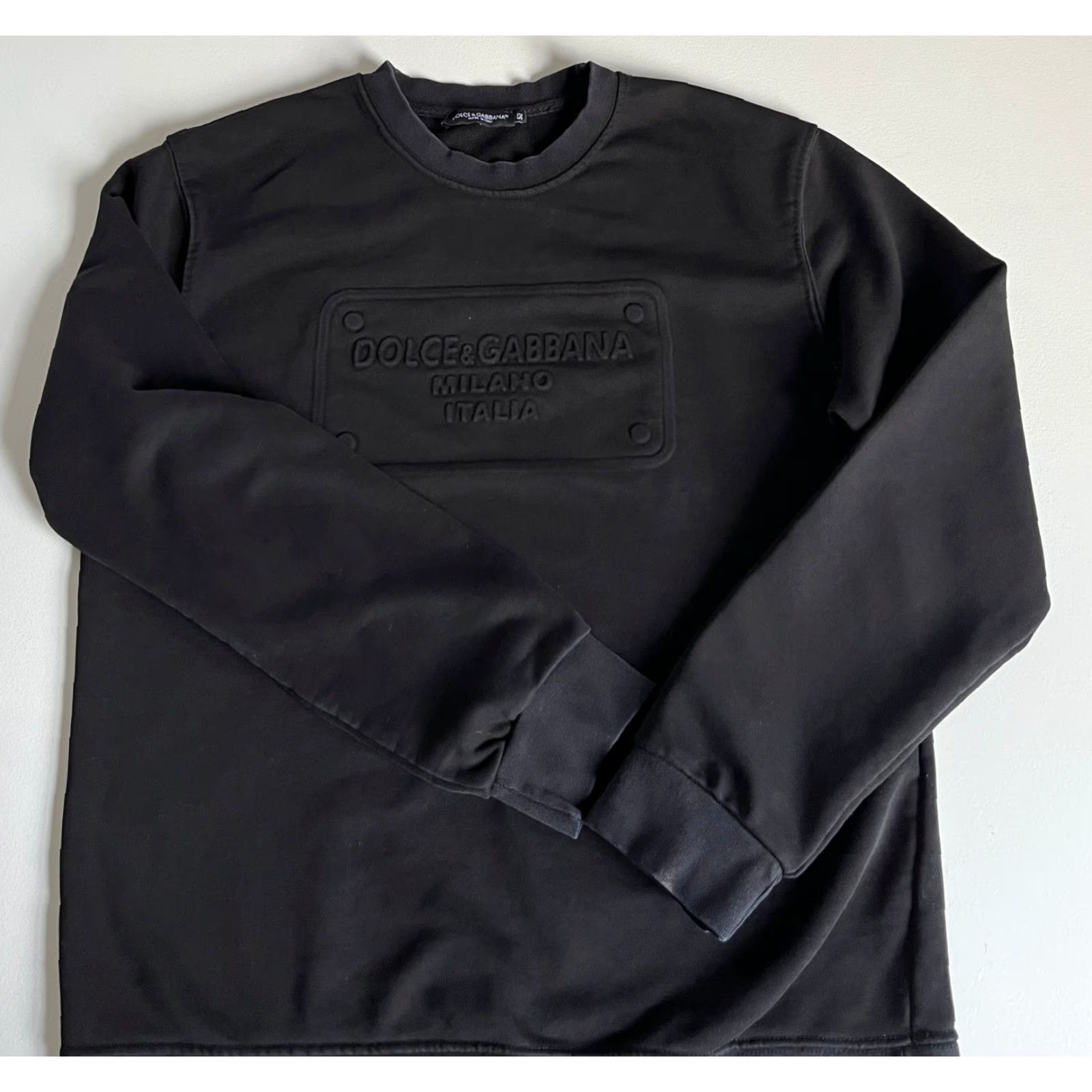 Dolce & Gabbana Dolce&Gabbana Sweatshirt Men's Black Cotton Long Sleeve Crew Neck Made in Italy L City Designer Logo Size US L / EU 52-54 / 3 - 4 Thumbnail