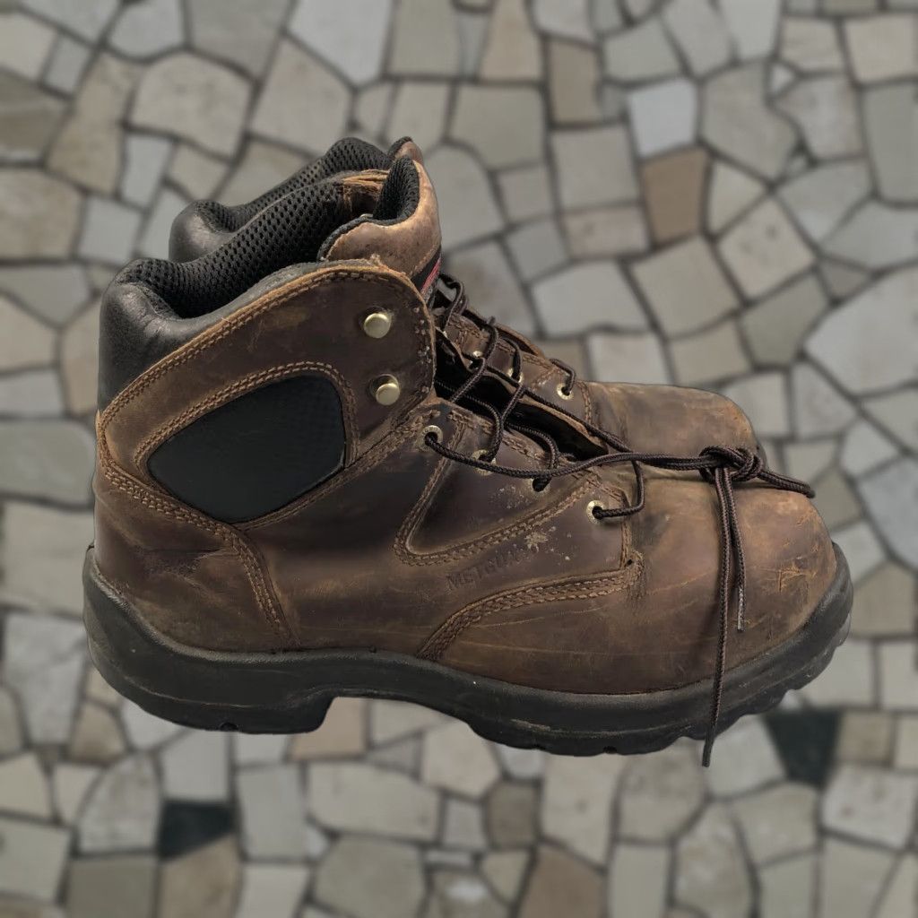 Red Wing Red Wing Boots Brown Leather 6-Inch Safety Toe Combat Work Boot Mens Size 11.5 FlexBond Size US 11.5 / EU 44-45 - 1 Thumbnail