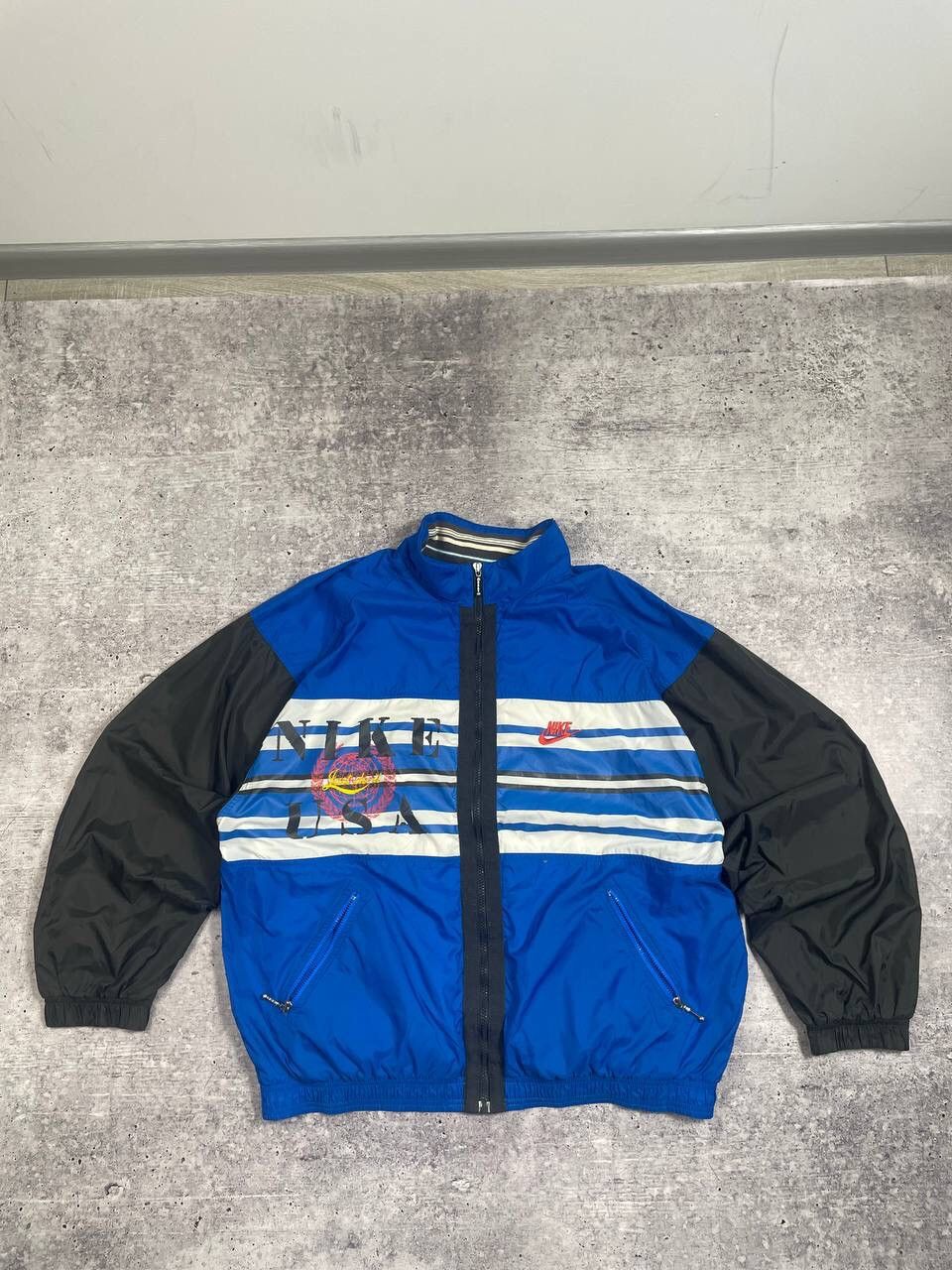 Nike Vintage 80s Nike USA Nylon Bomber Jacket Y2K Size US XL / EU 56 / 4 - 1 Thumbnail