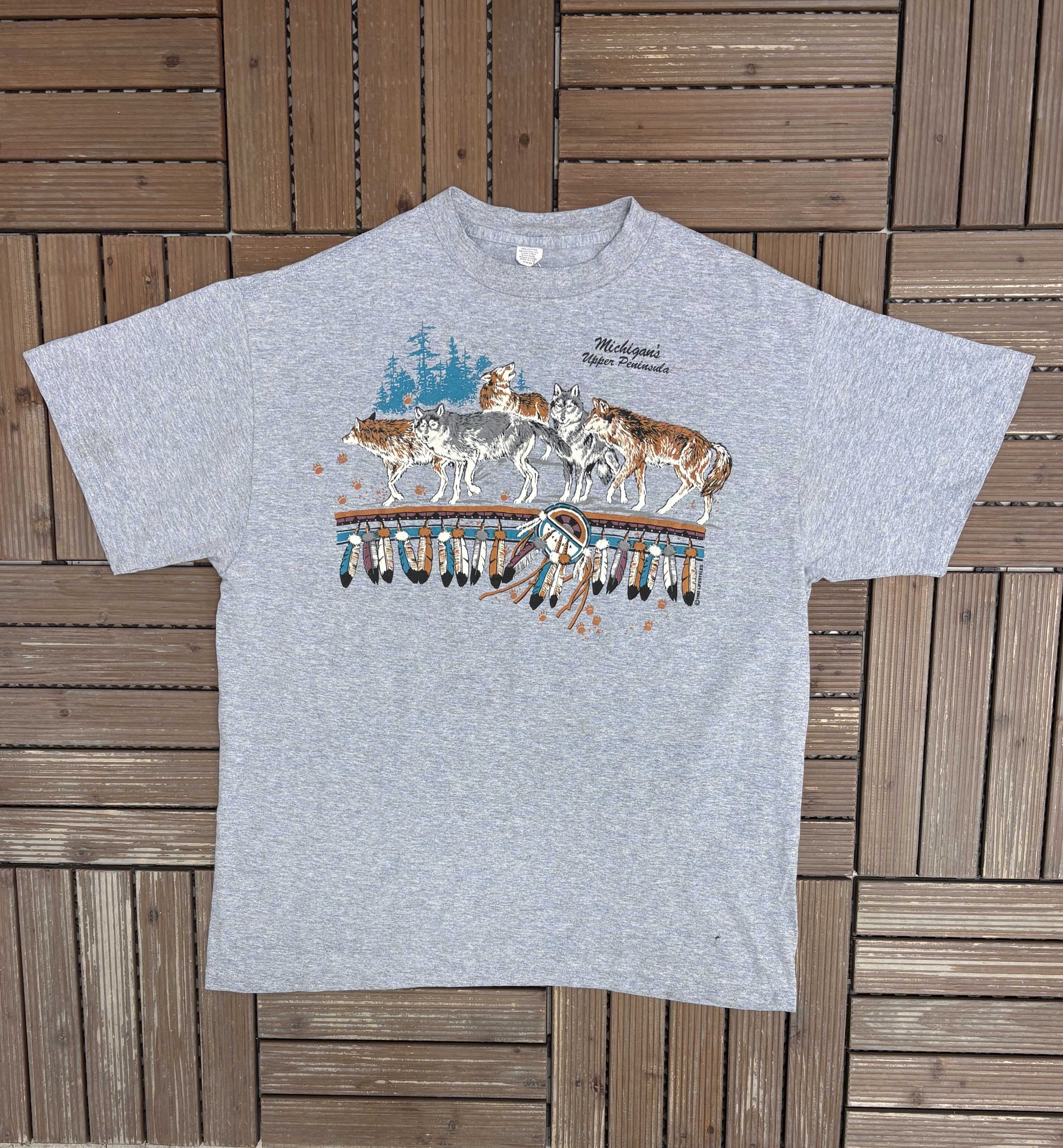 Vintage Michigan's Upper Peninsula Vintage Blue T-Shirt Tee Size US XL / EU 56 / 4 - 1 Thumbnail