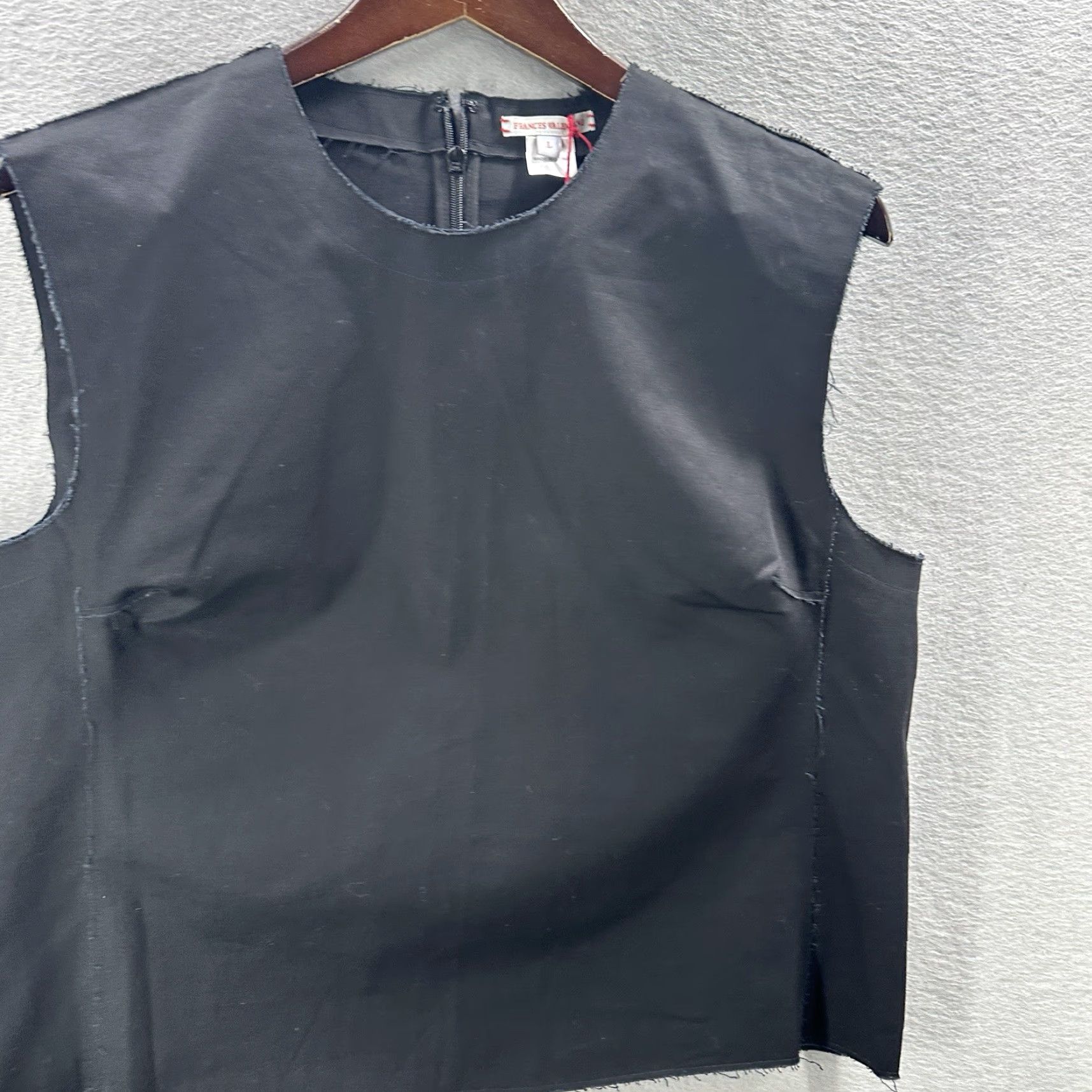 Valentino Frances Valentine Top Women L Black Sleeveless Tank Cotton Twill Zip Zipper Round Neck Vintage No? Wait Size L / US 10 / IT 46 - 3 Thumbnail