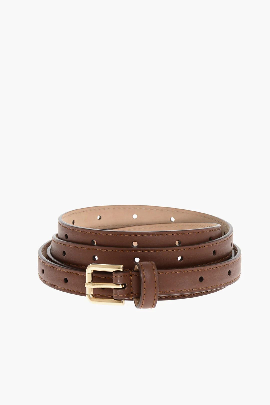 Dolce & Gabbana og1mm0426 Size: 80 / Slim Leather Belt in Brown Size ONE SIZE - 1 Thumbnail
