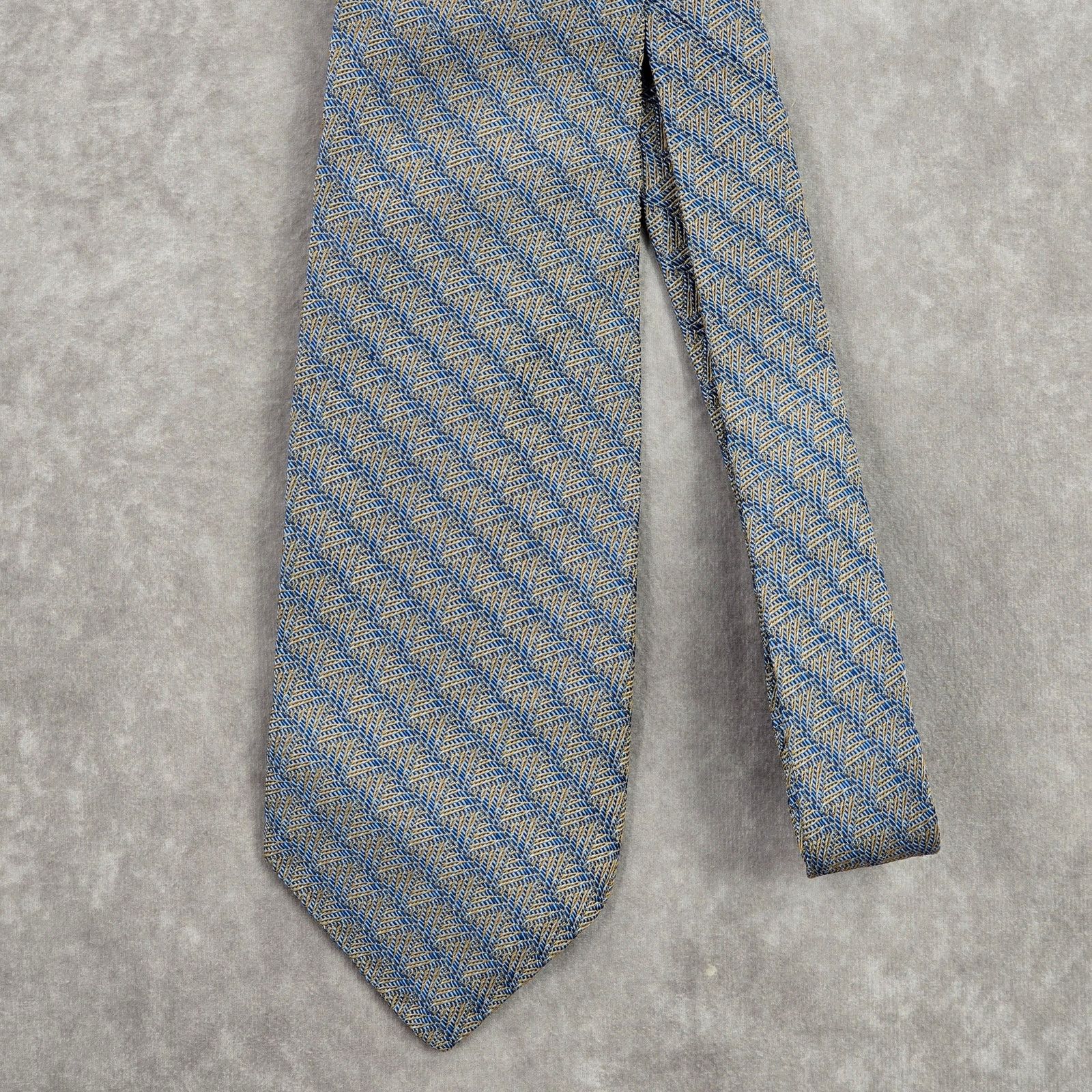 Robert Talbott Robert Talbott Blue Weave Repp Stripe Silk Men's Neck Tie Size 30 - 2 Thumbnail