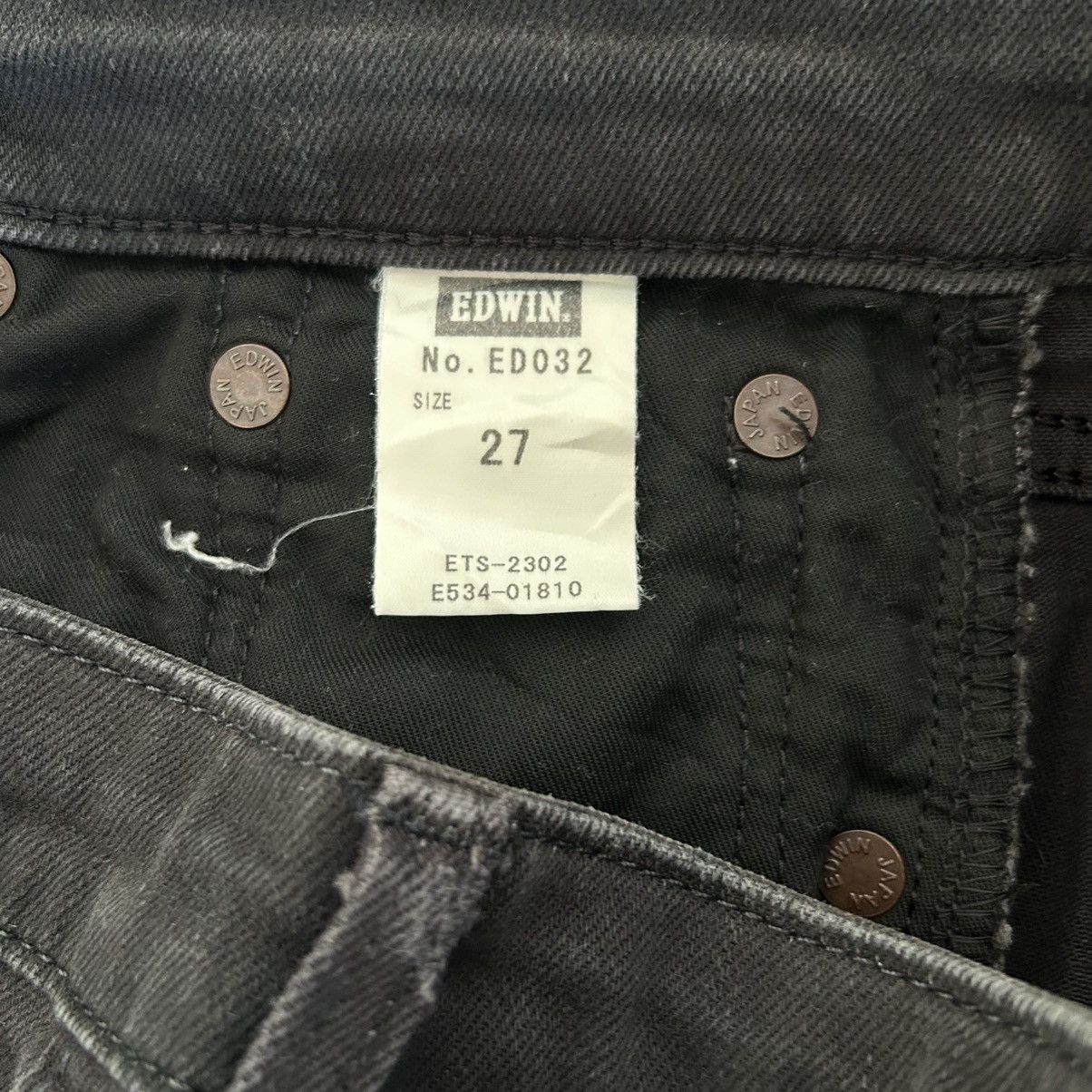 Edwin Vintage Edwin E Standard Distressed Faded Black Denim Size US 28 / EU 44 - 14 Thumbnail