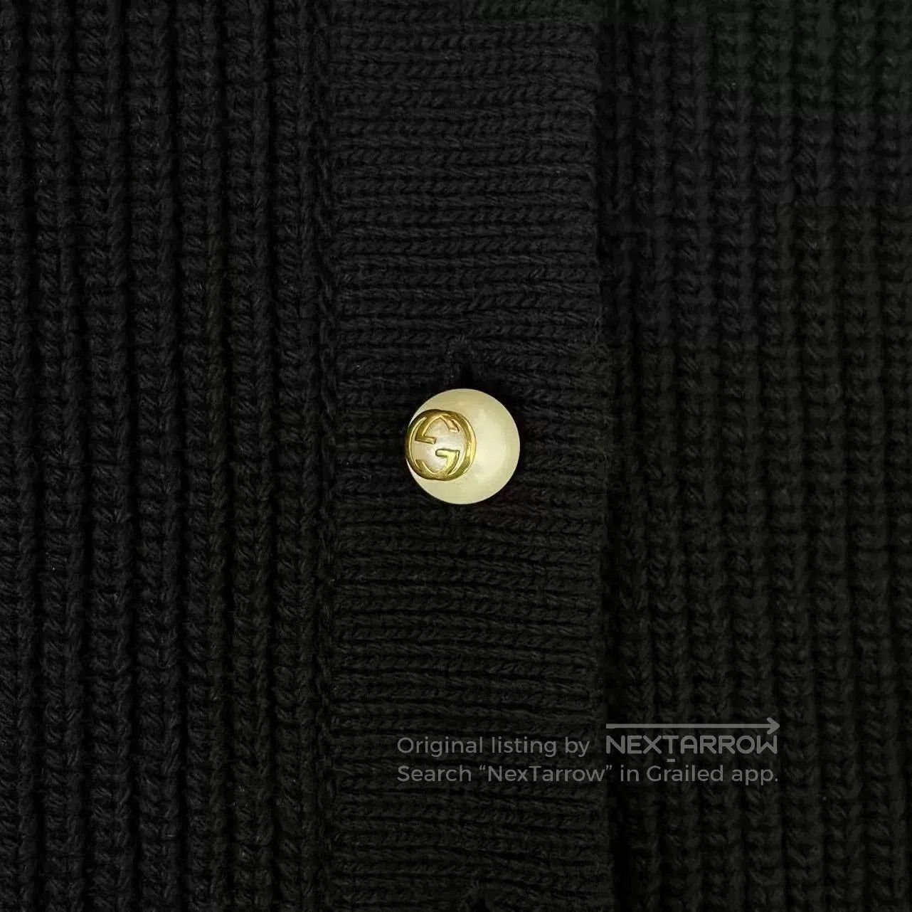 Gucci Gucci Black Floral Embroidered Wool Cardigan. Size S / US 4 / IT 40 - 4 Thumbnail