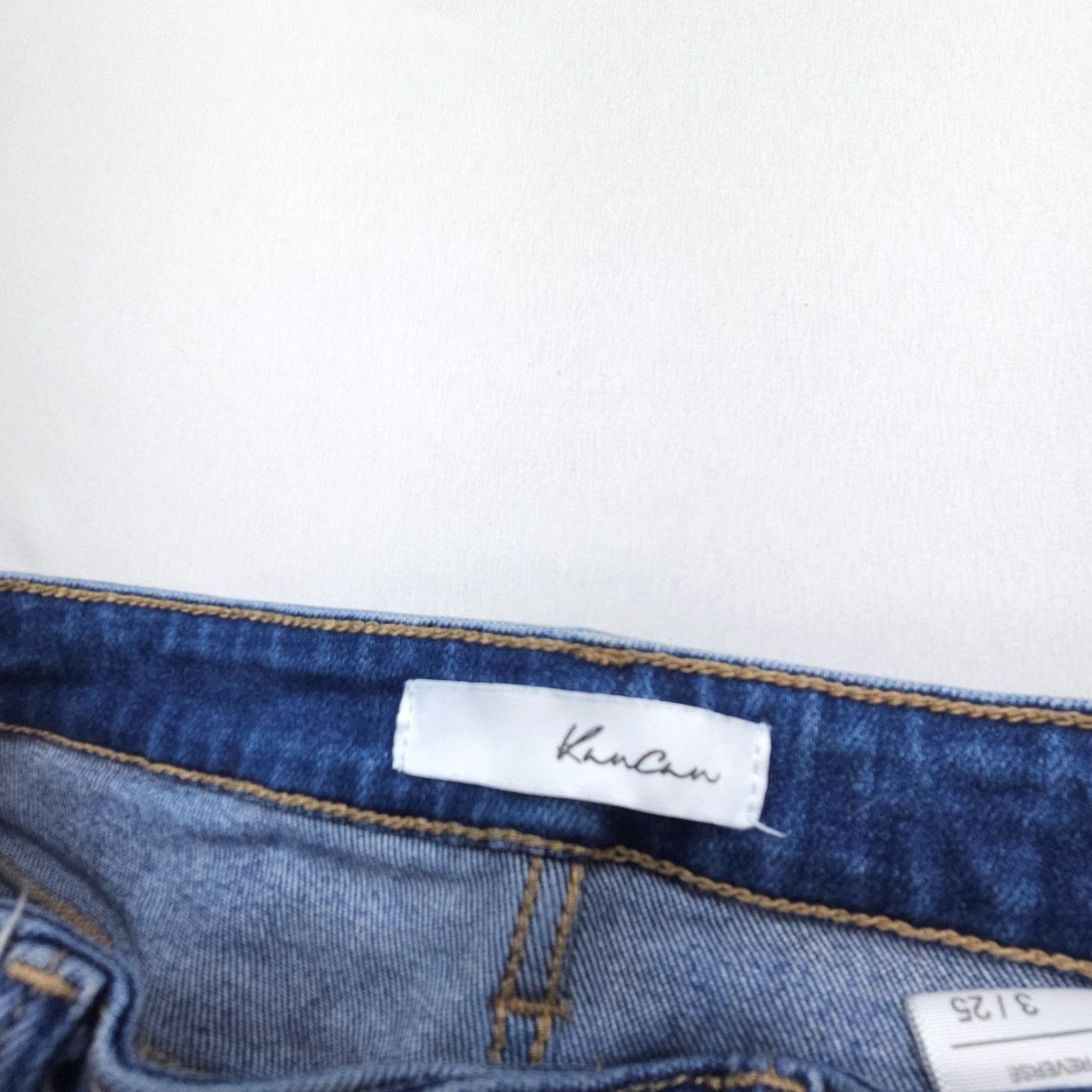Vintage KanCan Jeans Slim Straight Leg High Rise 25 Blue Denim Pants 5-Pocket Stretch Women's Slim Fit Size 42" / US 20 - 7 Thumbnail