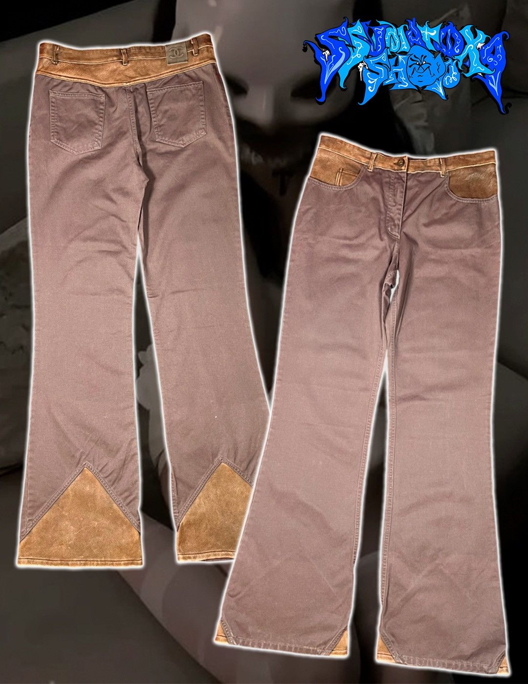 Chanel Vintage CHANEL 01A Fall 2001 RTW Pants Leather Trim CC Logo Size 30" / US 8 / IT 44 - 1 Thumbnail