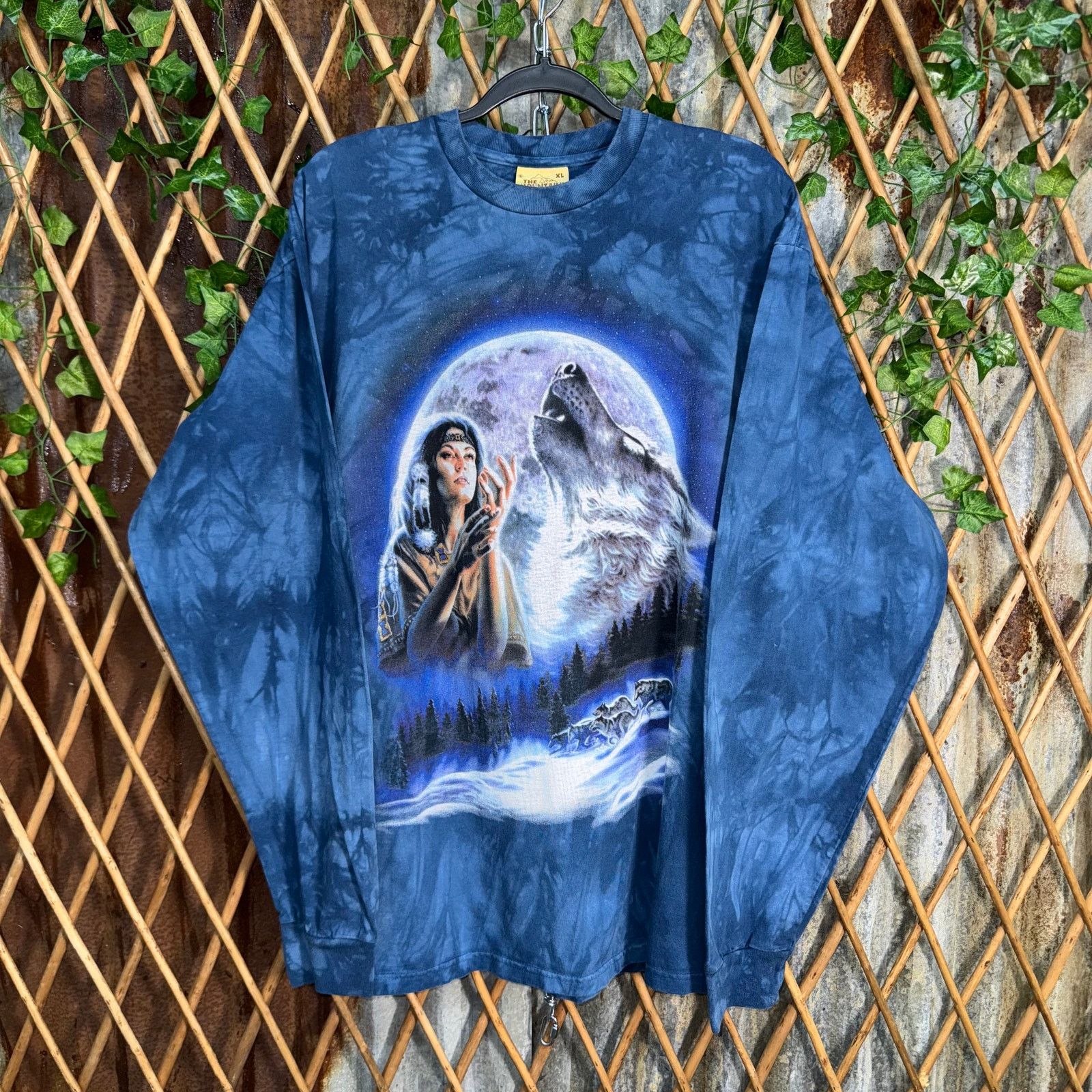 The Mountain Vintage Y2K the mountain tie-dye 90s native wolf LS T-shirt Size US XL / EU 56 / 4 - 1 Thumbnail