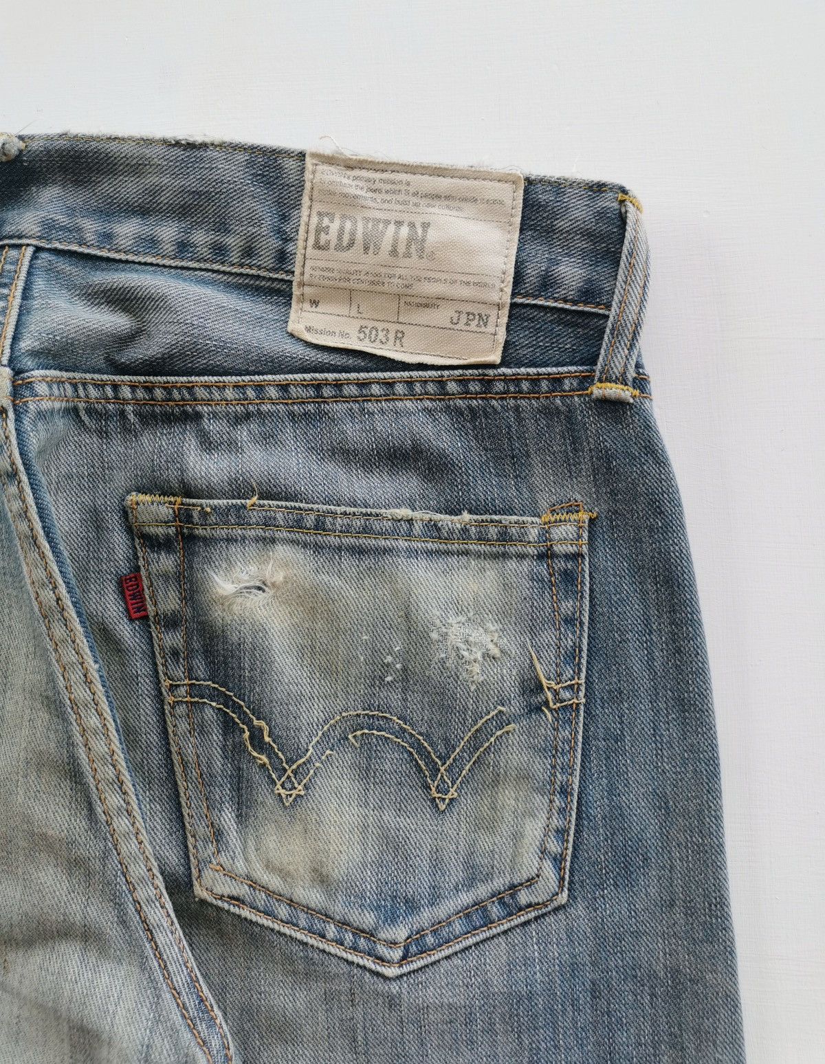 Edwin Edwin 503R Regular Fit Distressed Denim Jeans Size US 34 / EU 50 - 8 Thumbnail