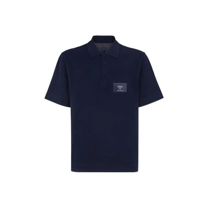FENDI Logo Print Casual Short Sleeve Polo Shirt -2507
