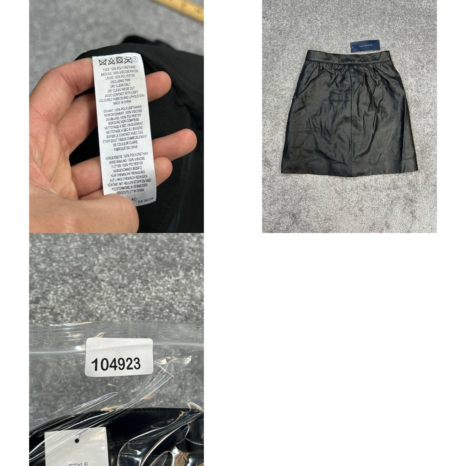 French Connection French Connection Bia Pu Mini Skirt Womens 0 Black Faux Leather Pockets Party Size 25" / US 0 / IT 36 - 8 Thumbnail