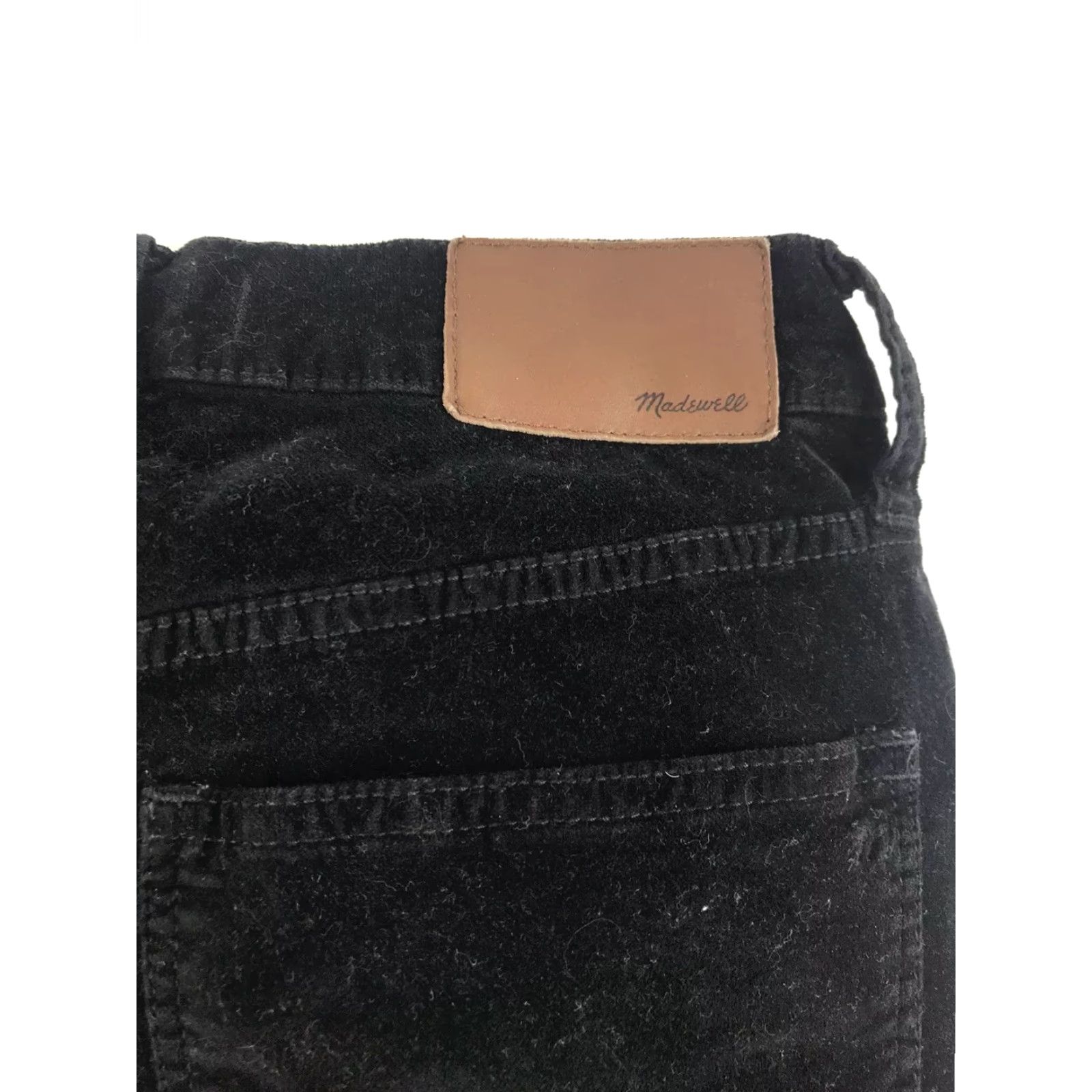 Madewell MADEWELL High Riser Velvet Skinny Women's 24 Black Velveteen Jeans EUC Size 42" / US 20 - 3 Thumbnail