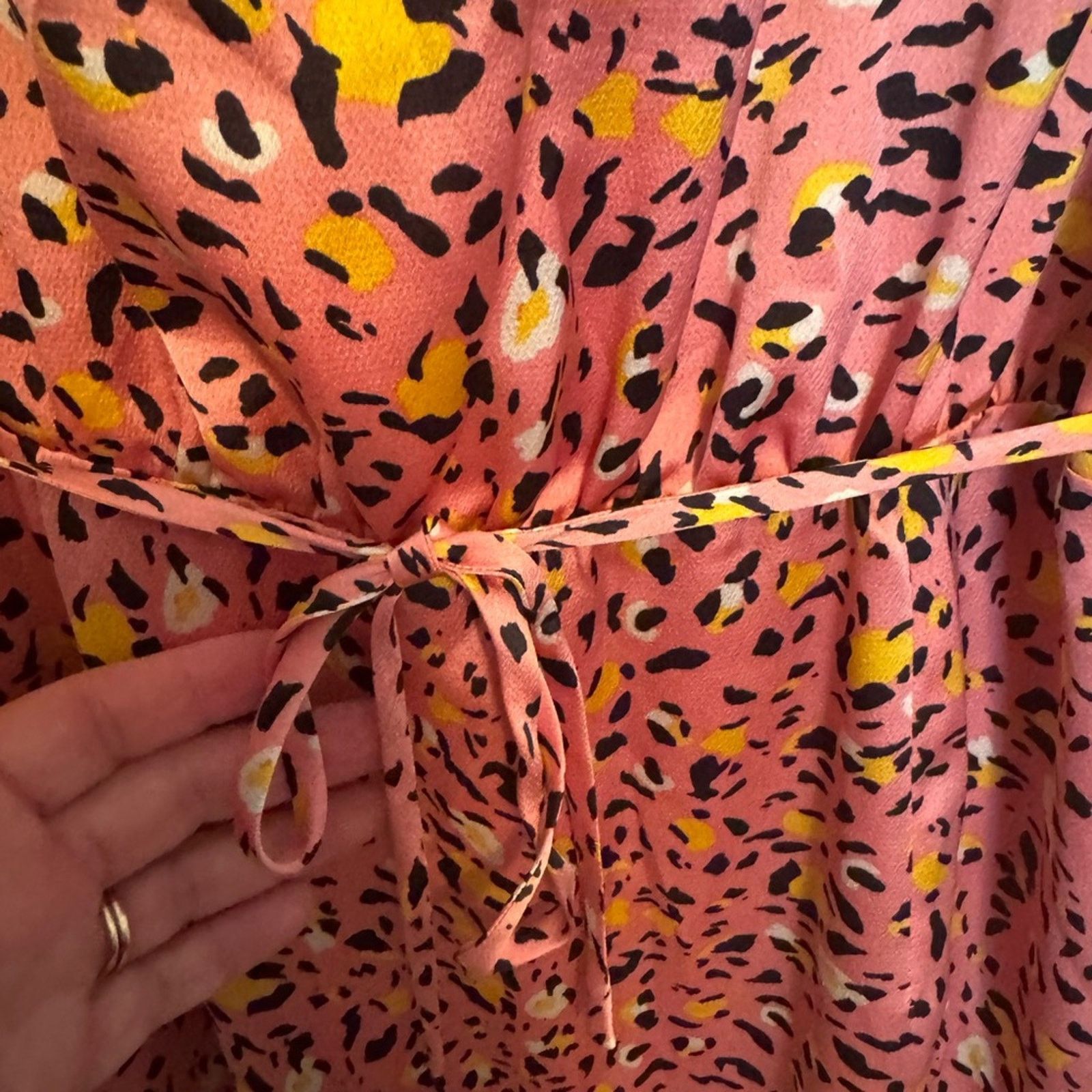 Other Leith Stylish Pink Patterned Wrap Dress SzM Size M / US 6-8 / IT 42-44 - 6 Thumbnail