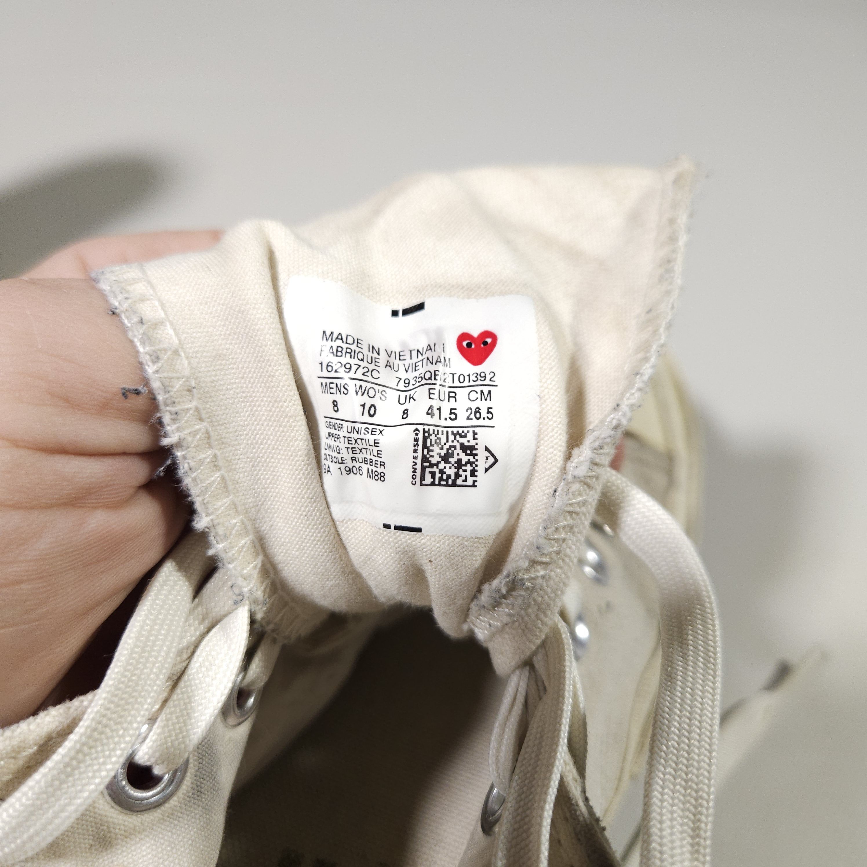 Comme des Garcons × Comme des Garcons PLAY × Converse Converse x Comme Des Garcons Play Hearts High Top Shoes US 8 Size US 8 / EU 41 - 12 Thumbnail