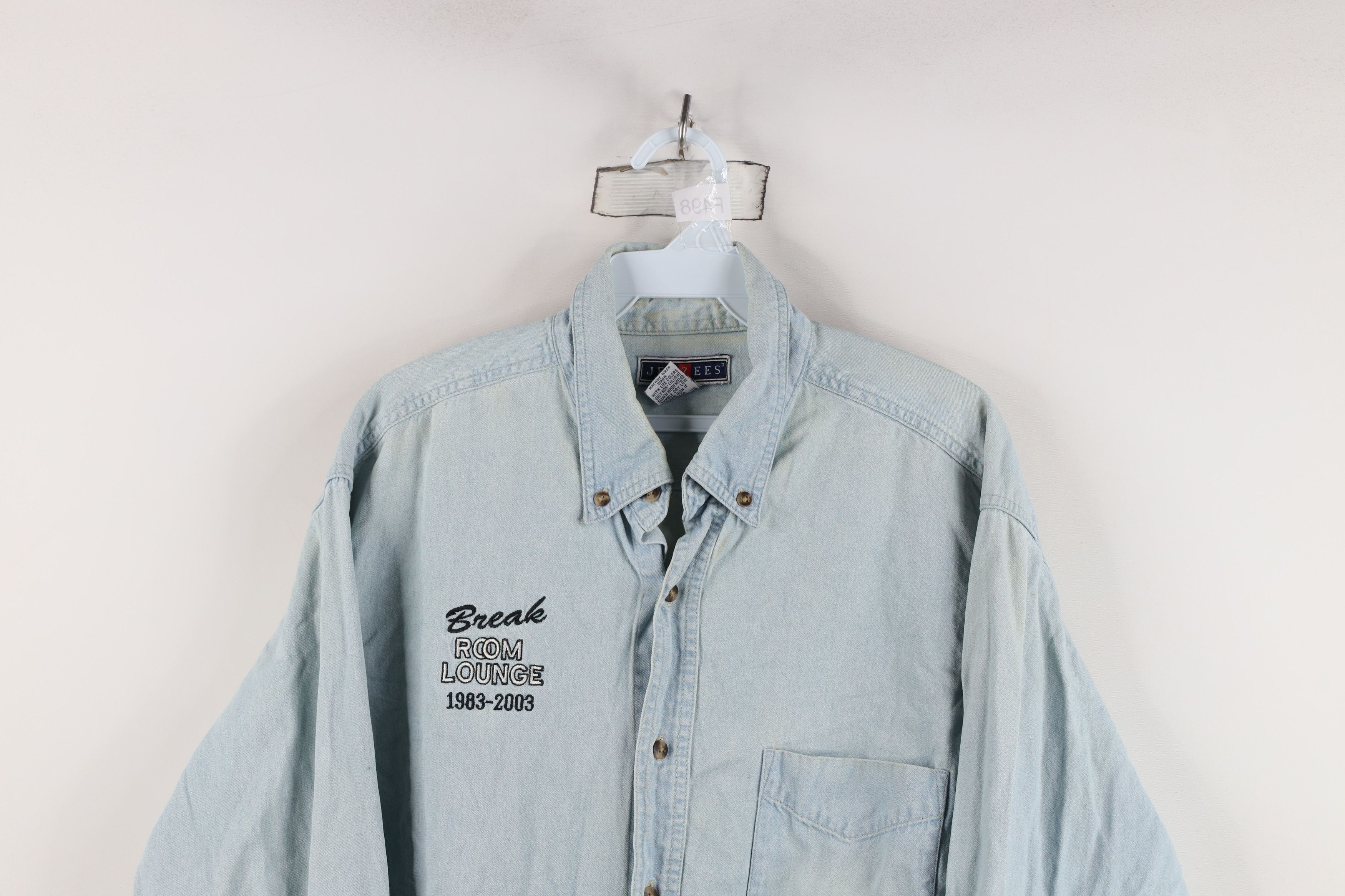 Vintage Vintage Y2K 2003 Break Room Lounge Denim Jean Button Shirt Size US L / EU 52-54 / 3 - 2 Thumbnail