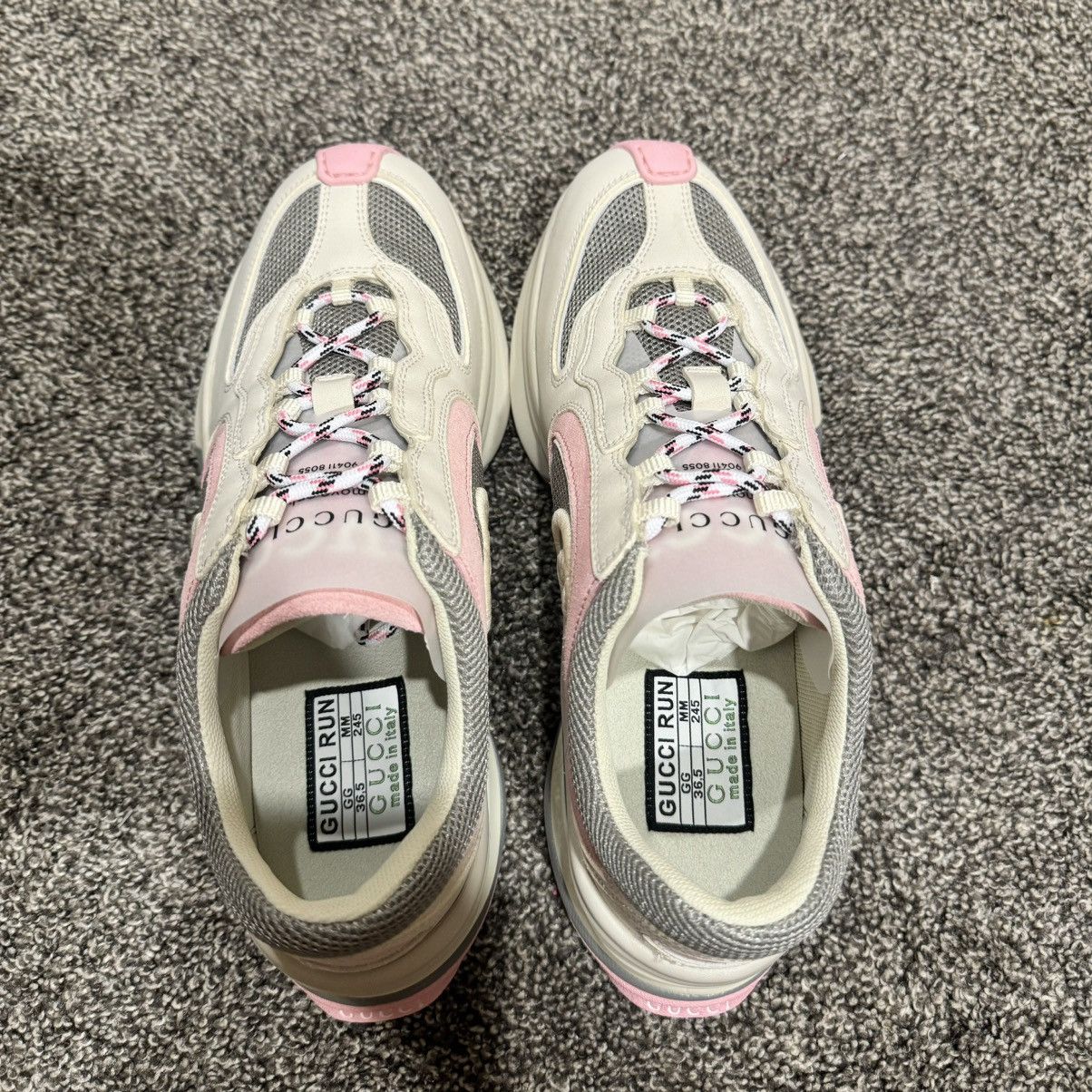 Gucci Gucci Wmns Run Sneaker Ivory Pink Grey Size US 6.5 / IT 36.5 - 9 Thumbnail