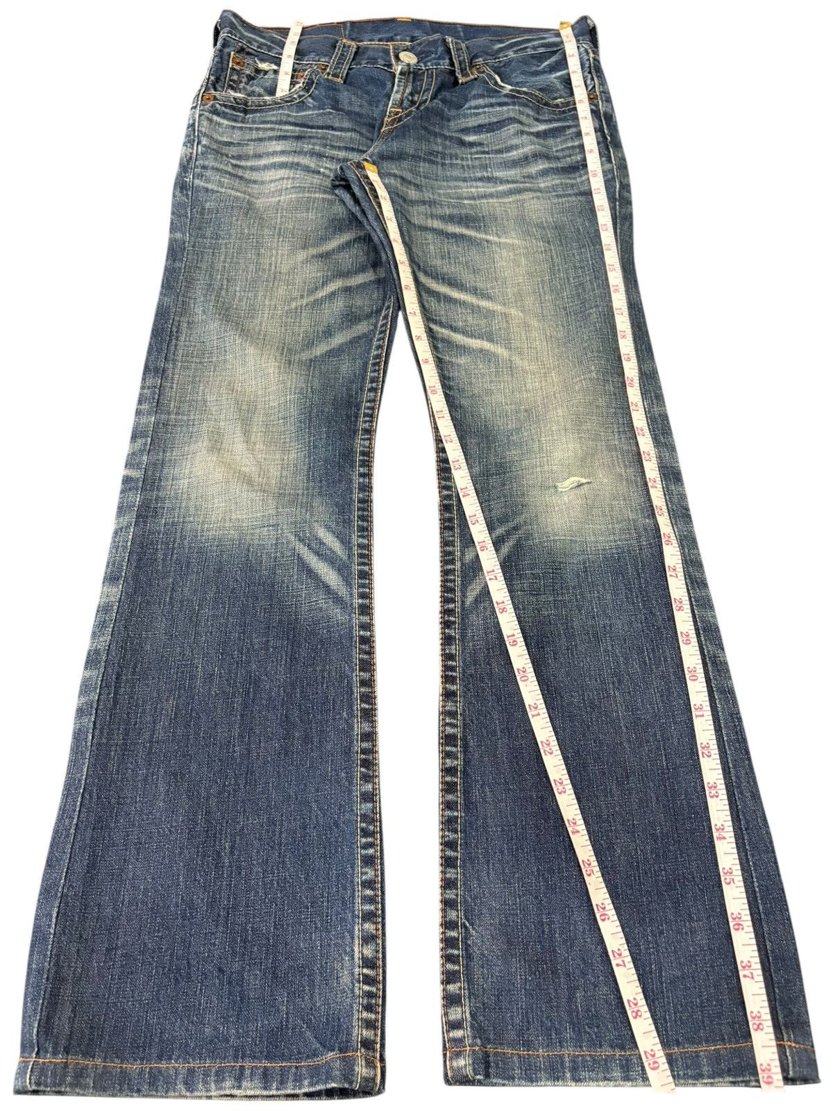 Levi's Vintage 90s Levis 507 Bootcut Distress Blue Jeans Size US 31 - 11 Thumbnail
