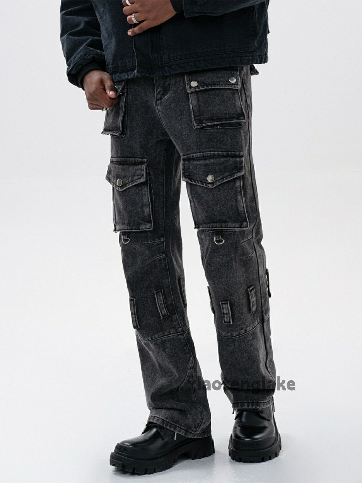 Jean × Vintage washed faded pocket hiphop skate cargo jeans Size US 32 / EU 48 - 1 Thumbnail