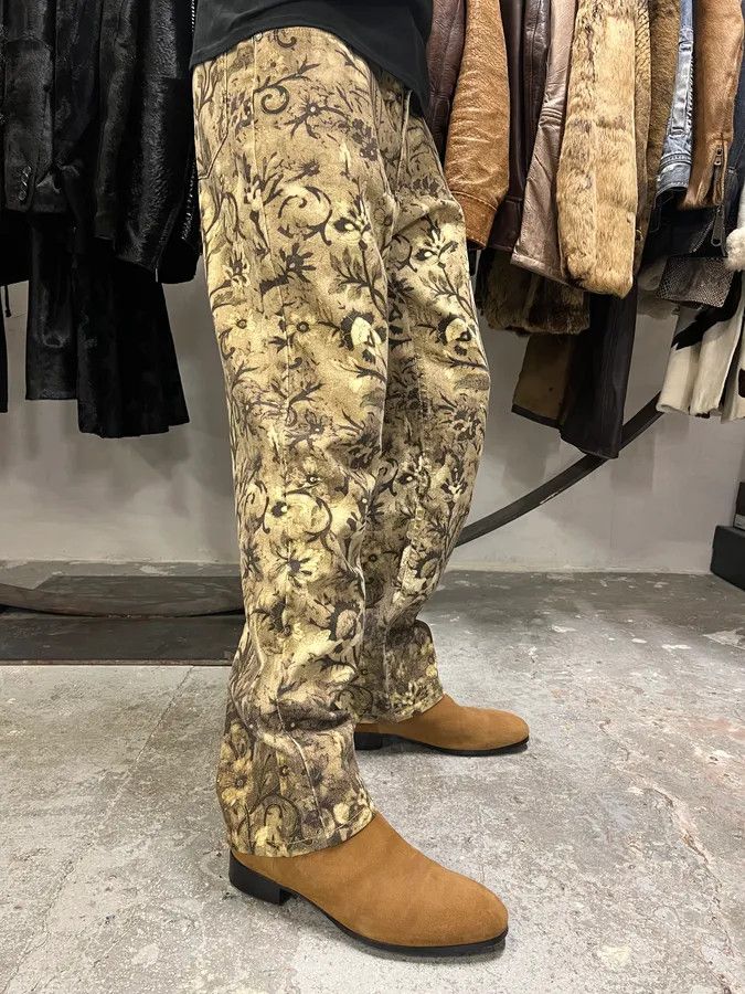 Roberto Cavalli × Vintage FW2002 Roberto Cavalli Flower Nature Forest Relaxed Pants Size US 32 / EU 48 - 3 Thumbnail