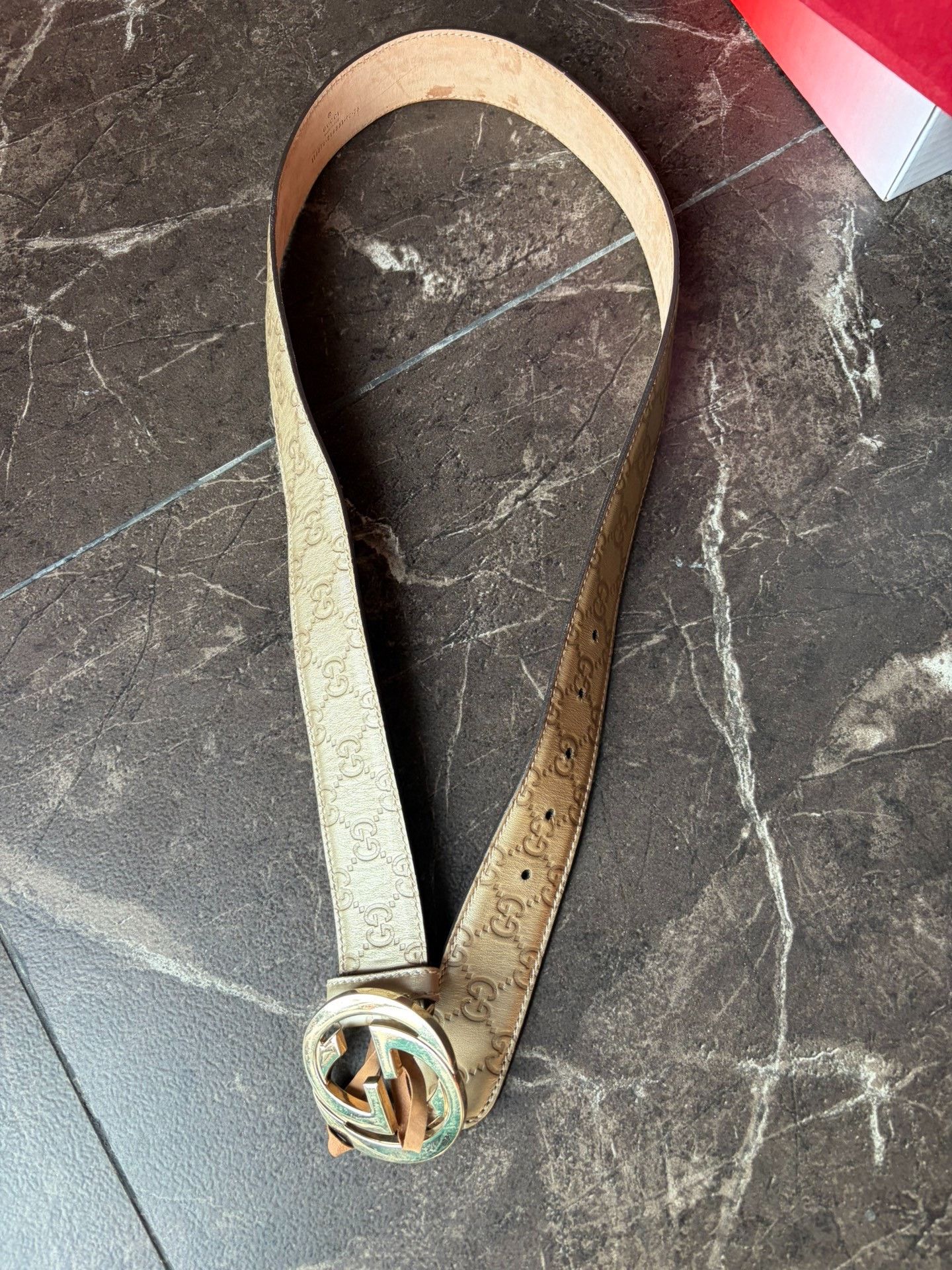 Gucci Gucci Gold Double G Buckle Belt Size ONE SIZE - 1 Thumbnail