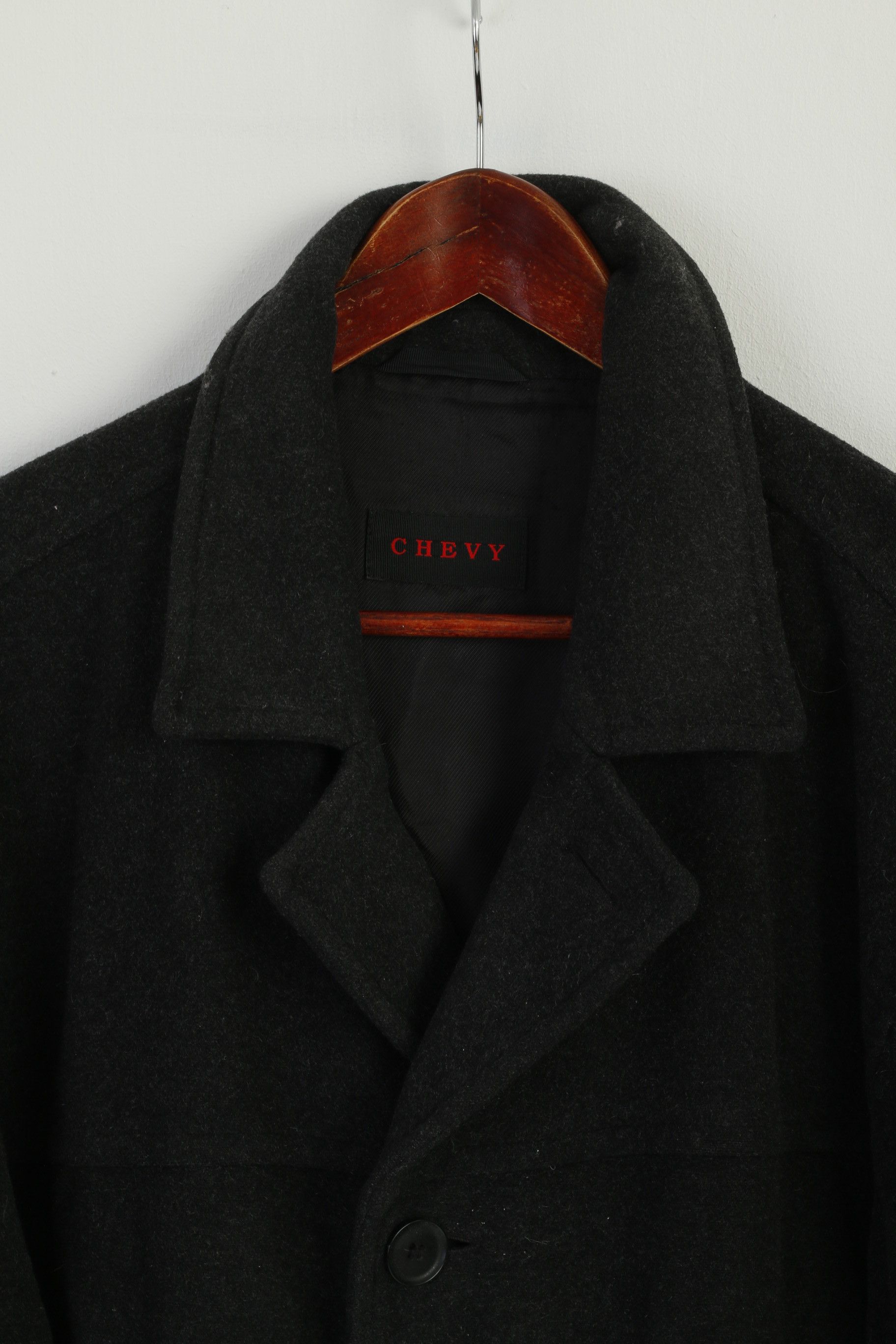 Chevrolet Chevy Men 48 M Coat Gray Vintage Wool 2538 Size US M / EU 48-50 / 2 - 2 Thumbnail
