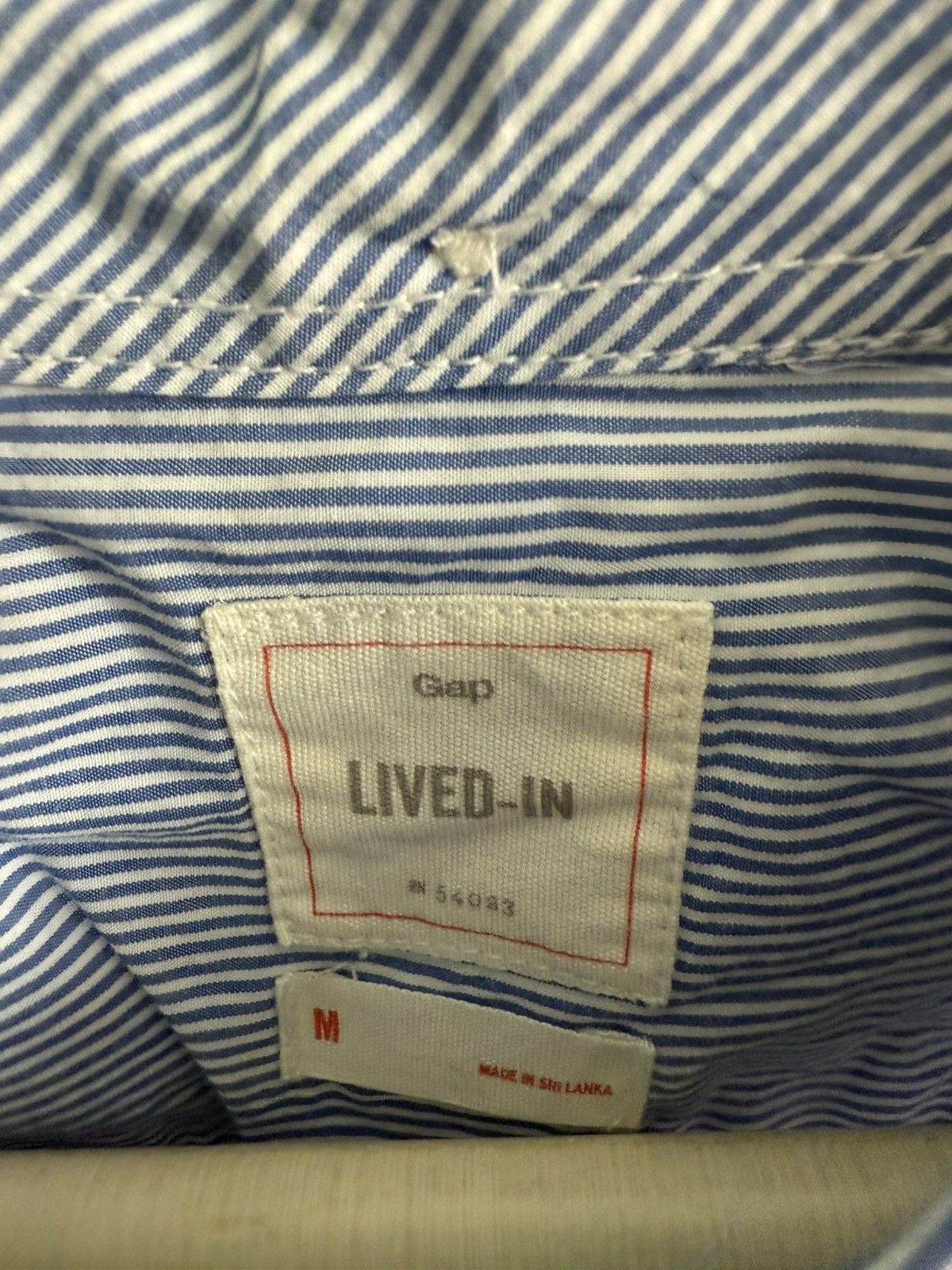 Gap GAP BLUE AND WHITE PINSTRIPE BUTTON UP Size US M / EU 48-50 / 2 - 2 Thumbnail
