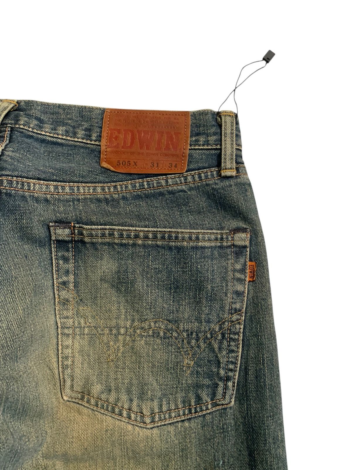 Edwin VINTAGE EDWIN 505X SELVEDGE FADED & RUSTY DISTRESSED DENIM Size US 31 - 13 Thumbnail