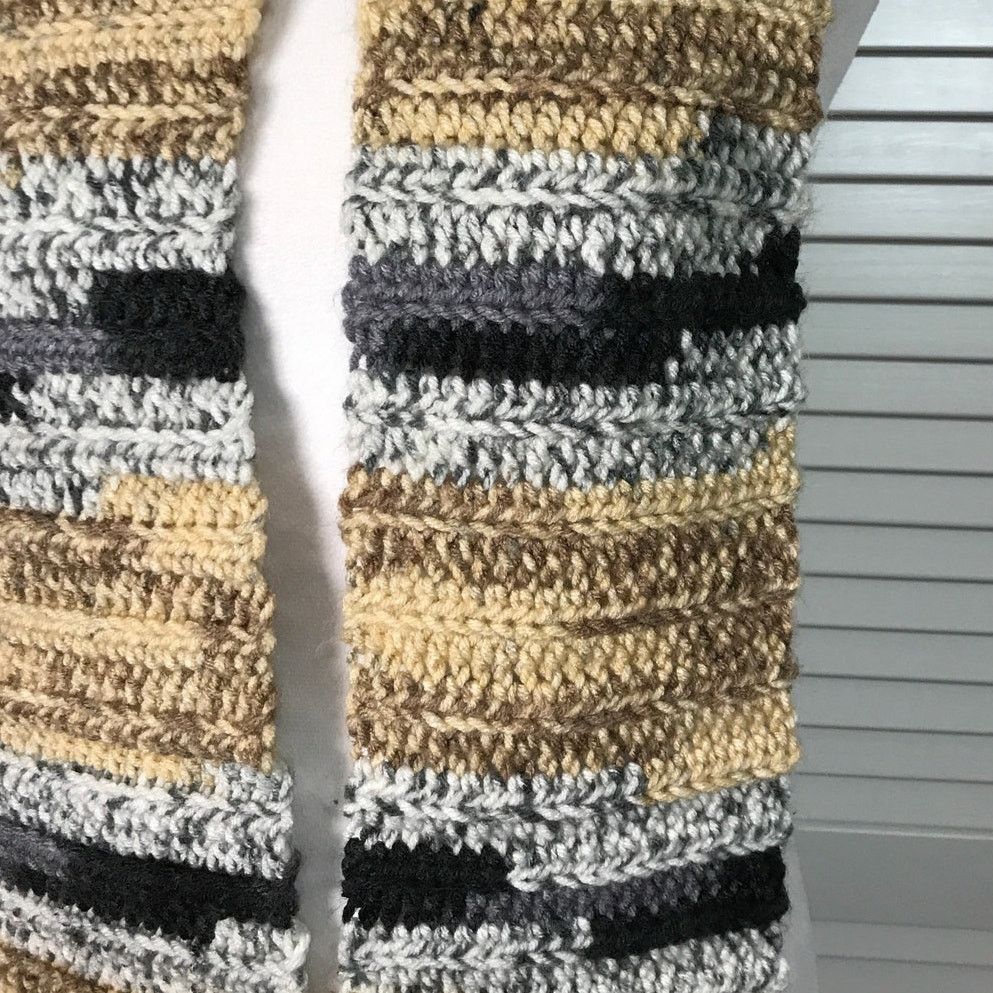 Handmade NWT Handmade Crocheted Tan Multicolor Beanie & Scarf 58” Size ONE SIZE - 4 Thumbnail