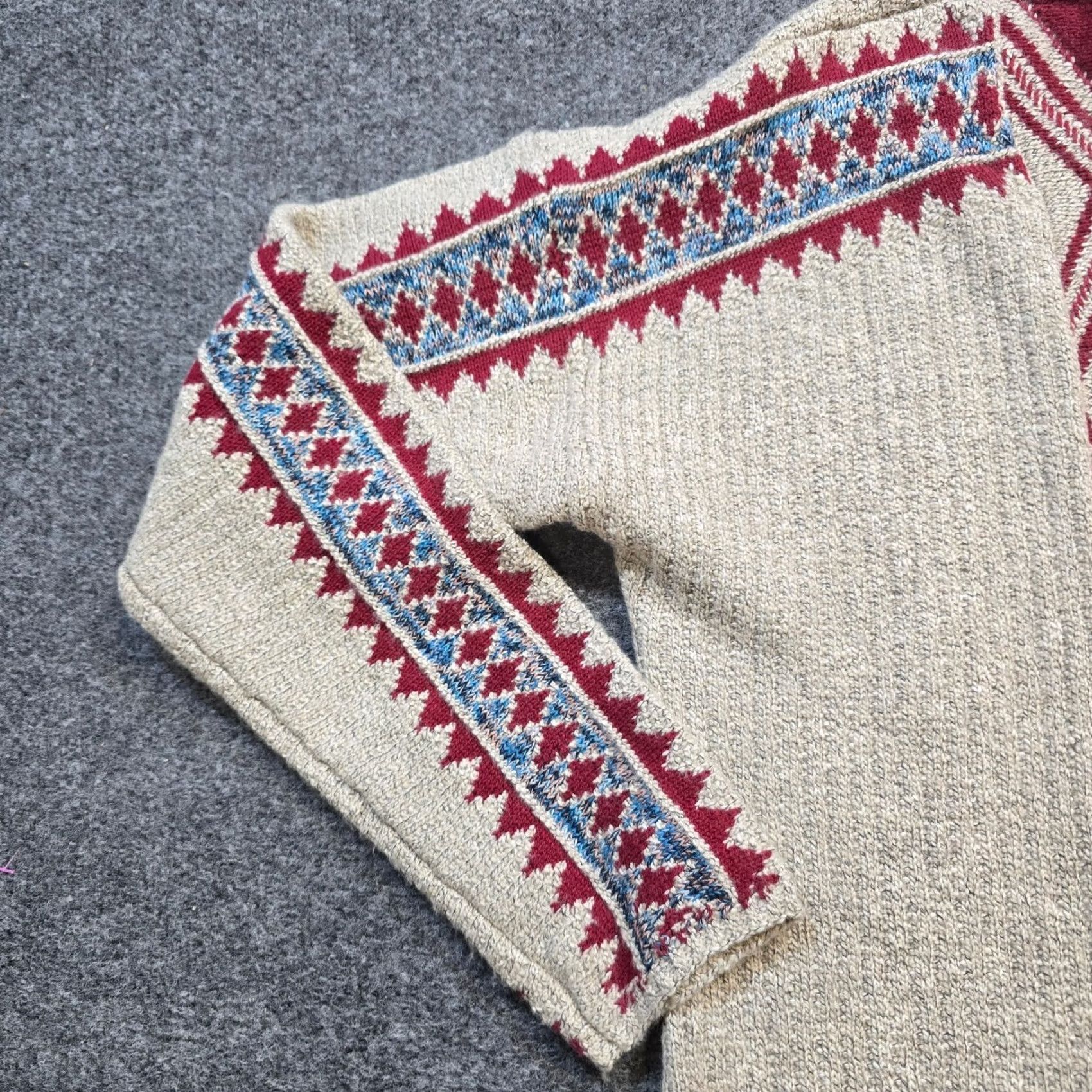Lucky Brand Lucky Brand Cardigan Women M Beige Red Aztec Western Hooded Open Front Pockets Geometric Knit Winter Fall Spring Sweater Clothes Shirt? Size M / US 6-8 / IT 42-44 - 4 Thumbnail