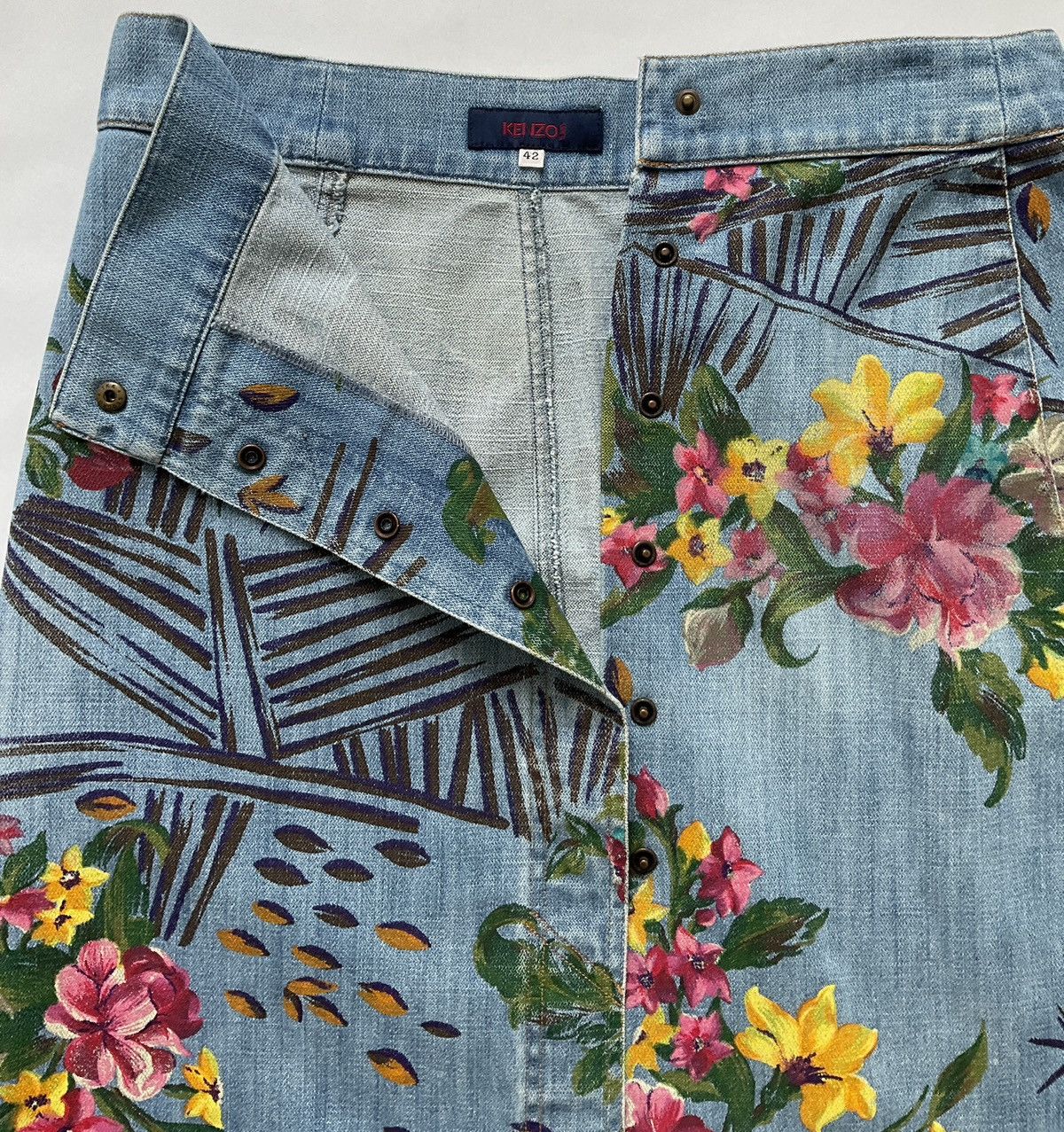 Kenzo Kenzo vintage denim printed skirt Size 30" / US 8 / IT 44 - 3 Thumbnail