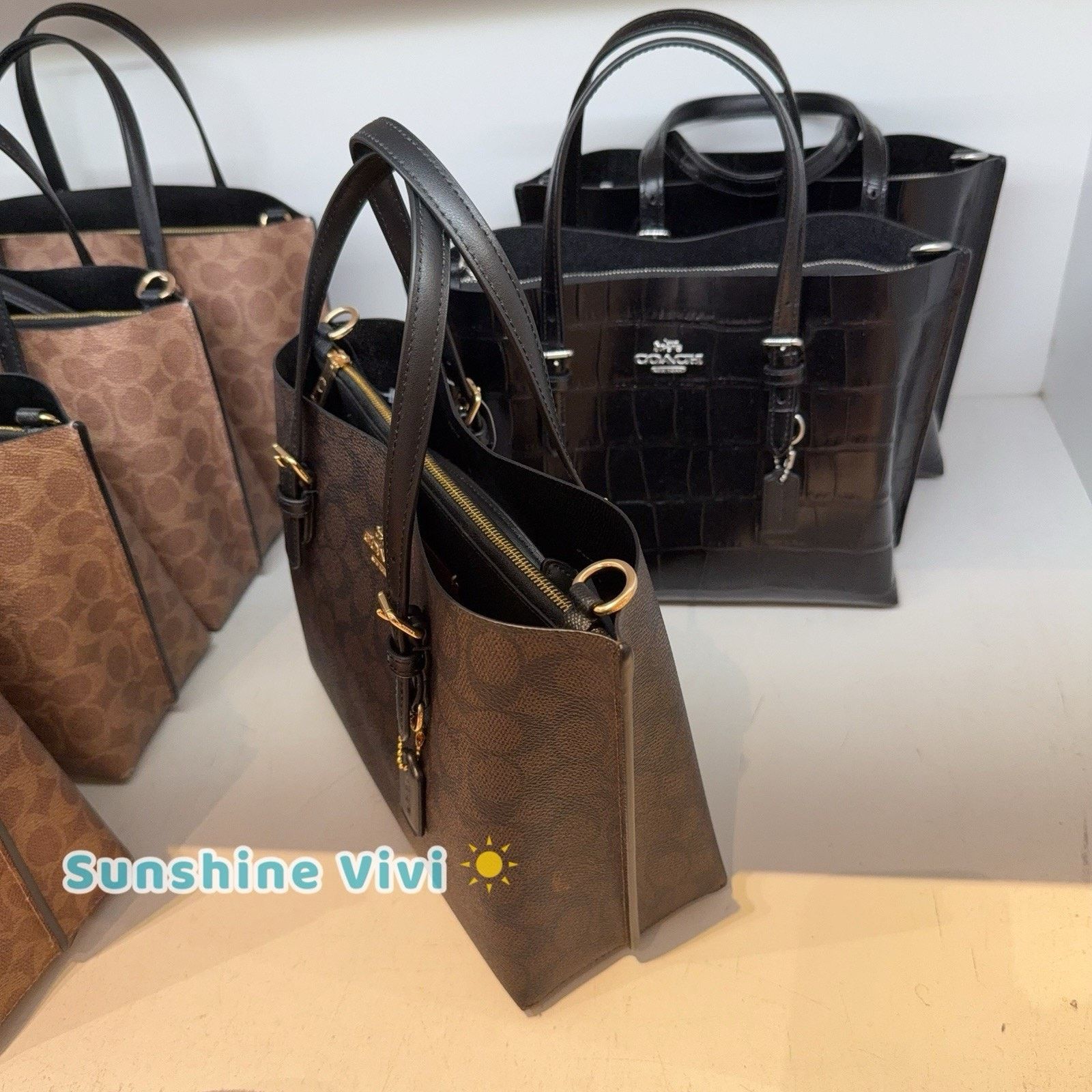 Coach NWT Coach Mollie Tote 25 Crossbody Strap cv965 WALNUT/BLACK Size ONE SIZE - 3 Thumbnail