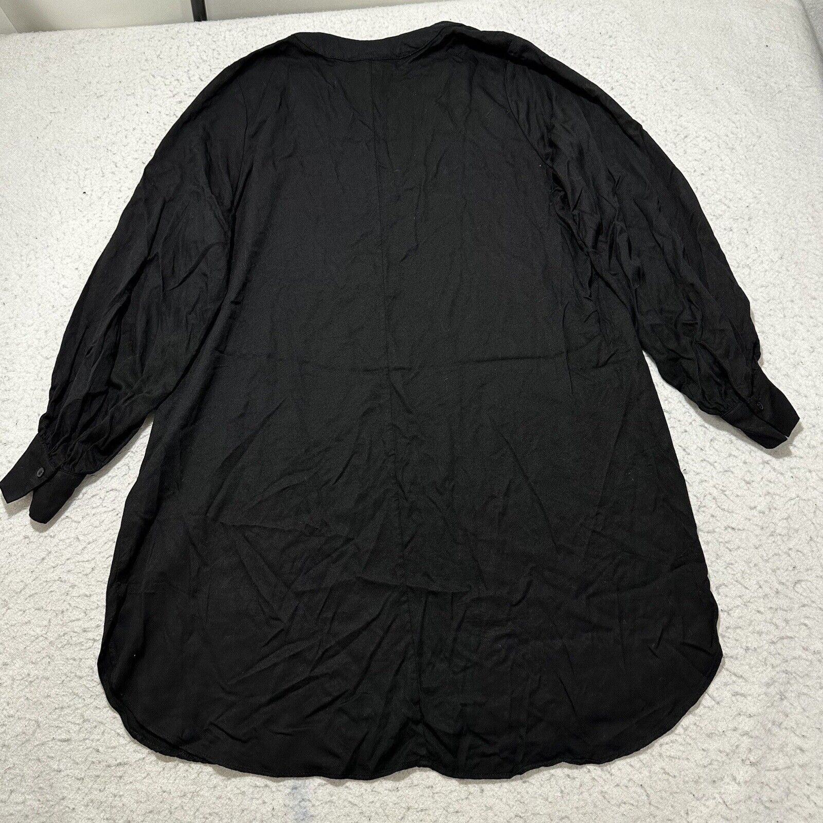 H&M H&M XS Black V-Neck Pullover Tunic Hem Shirt Dress Viscose Size XS / US 0-2 / IT 36-38 - 10 Thumbnail