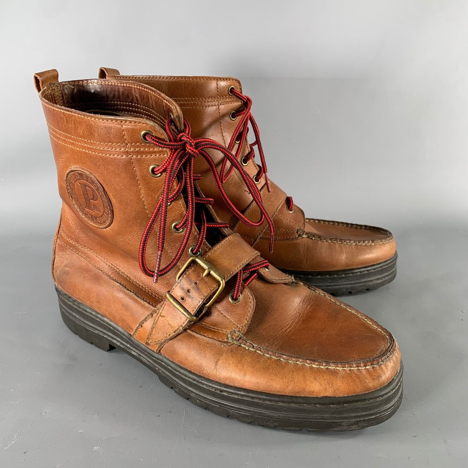 Ralph Lauren RALPH LAUREN Size 13 Brown Red Leather Boots Size US 13 / EU 46 - 1 Thumbnail