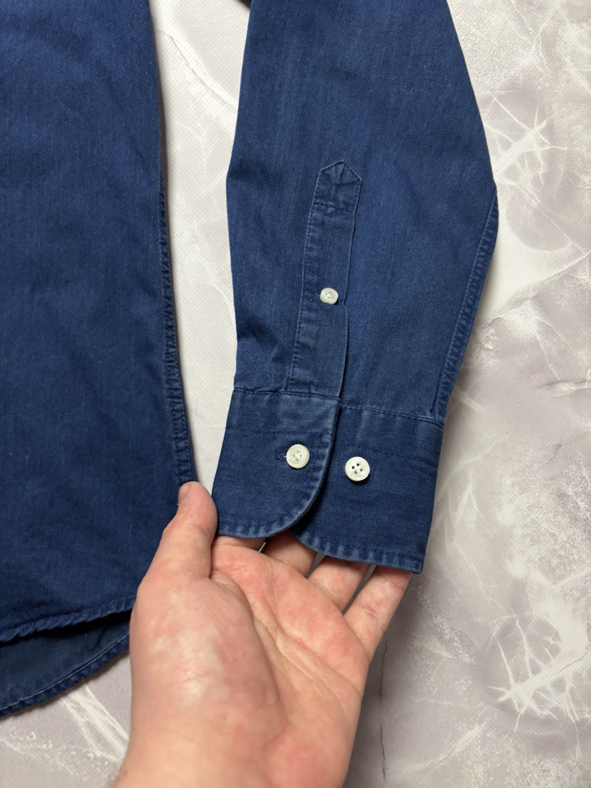 Designer Suitsupply Cotton Two Ply Shirt Blue Size S 38/15 Size US S / EU 44-46 / 1 - 3 Thumbnail