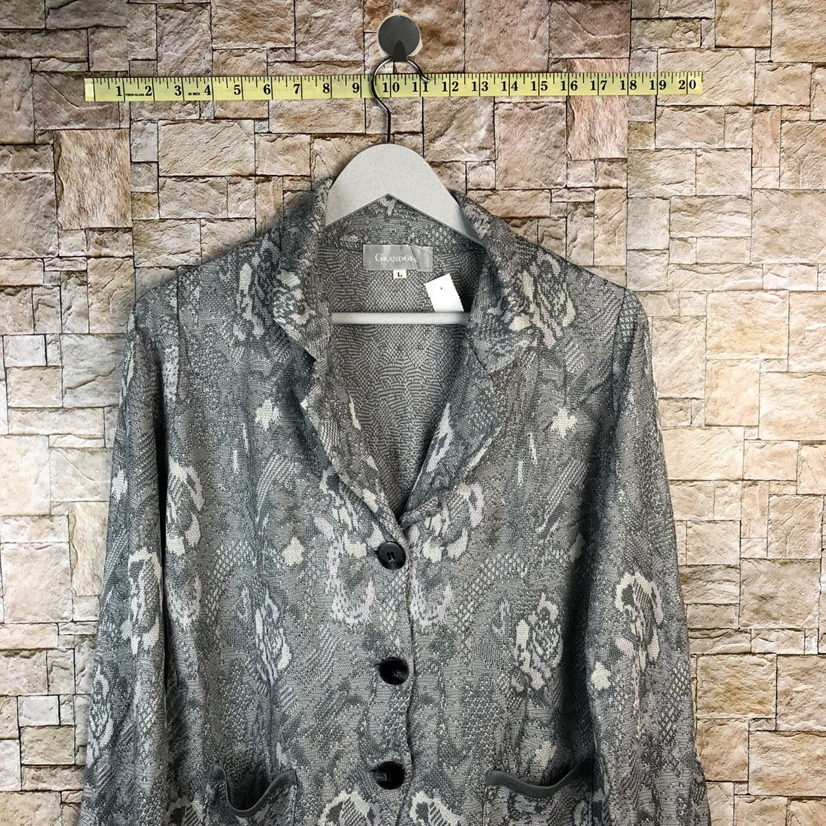 Japanese Brand Grand Cris Grey Cardigan Knitwear #A1224 Size L / US 10 / IT 46 - 2 Thumbnail