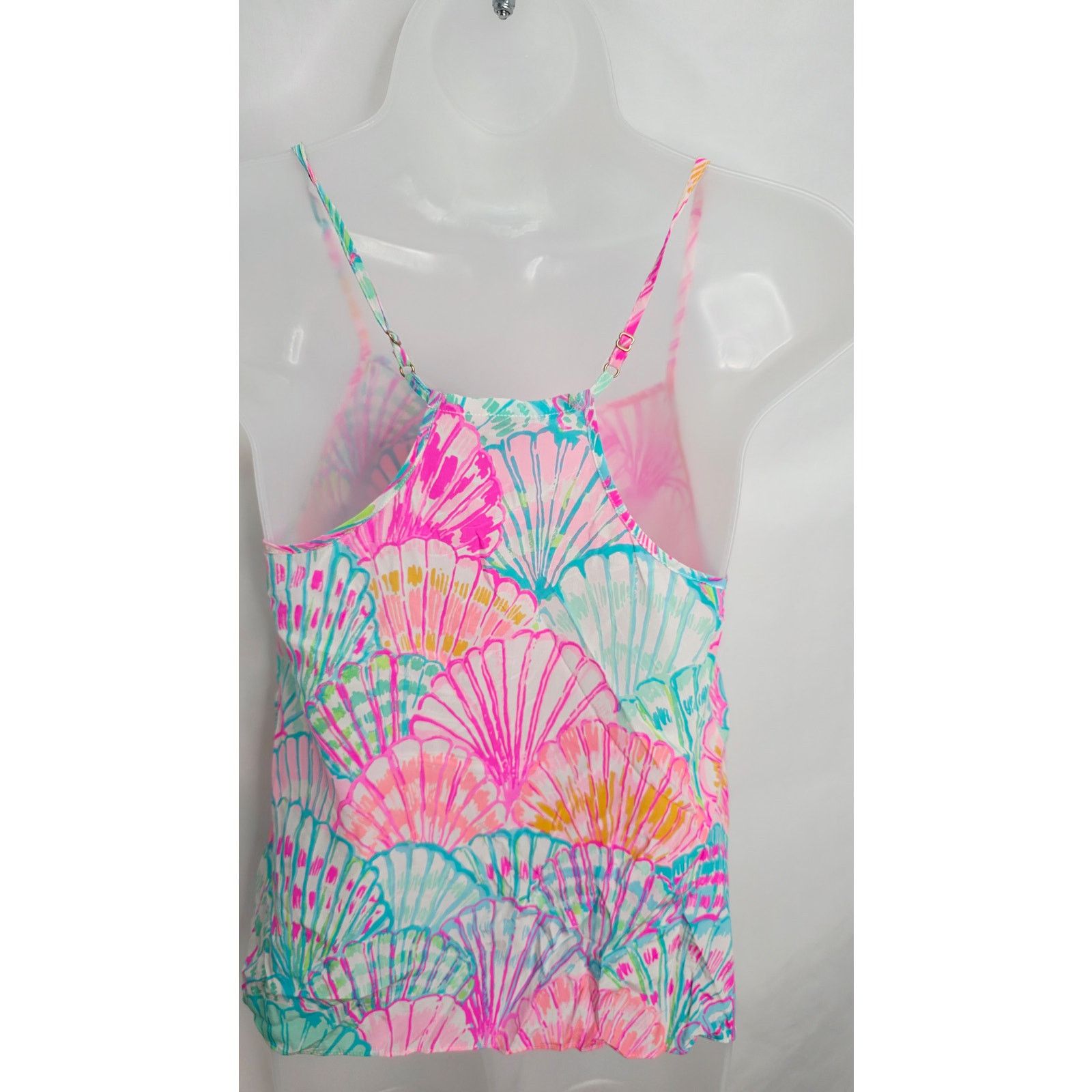 Lilly Pulitzer Lilly Pulitzer 100% Silk Oh Shello Dusk Spaghetti Strap Top Size XXS / US 00 / IT 34 - 7 Thumbnail