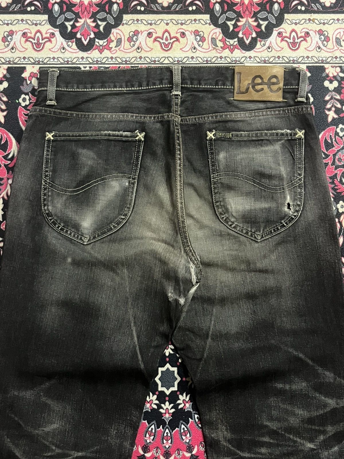 Vintage ⚡️Grunge⚡️Vintage Lee Riders Grime Style Mud Washed Jeans Size US 32 / EU 48 - 7 Thumbnail