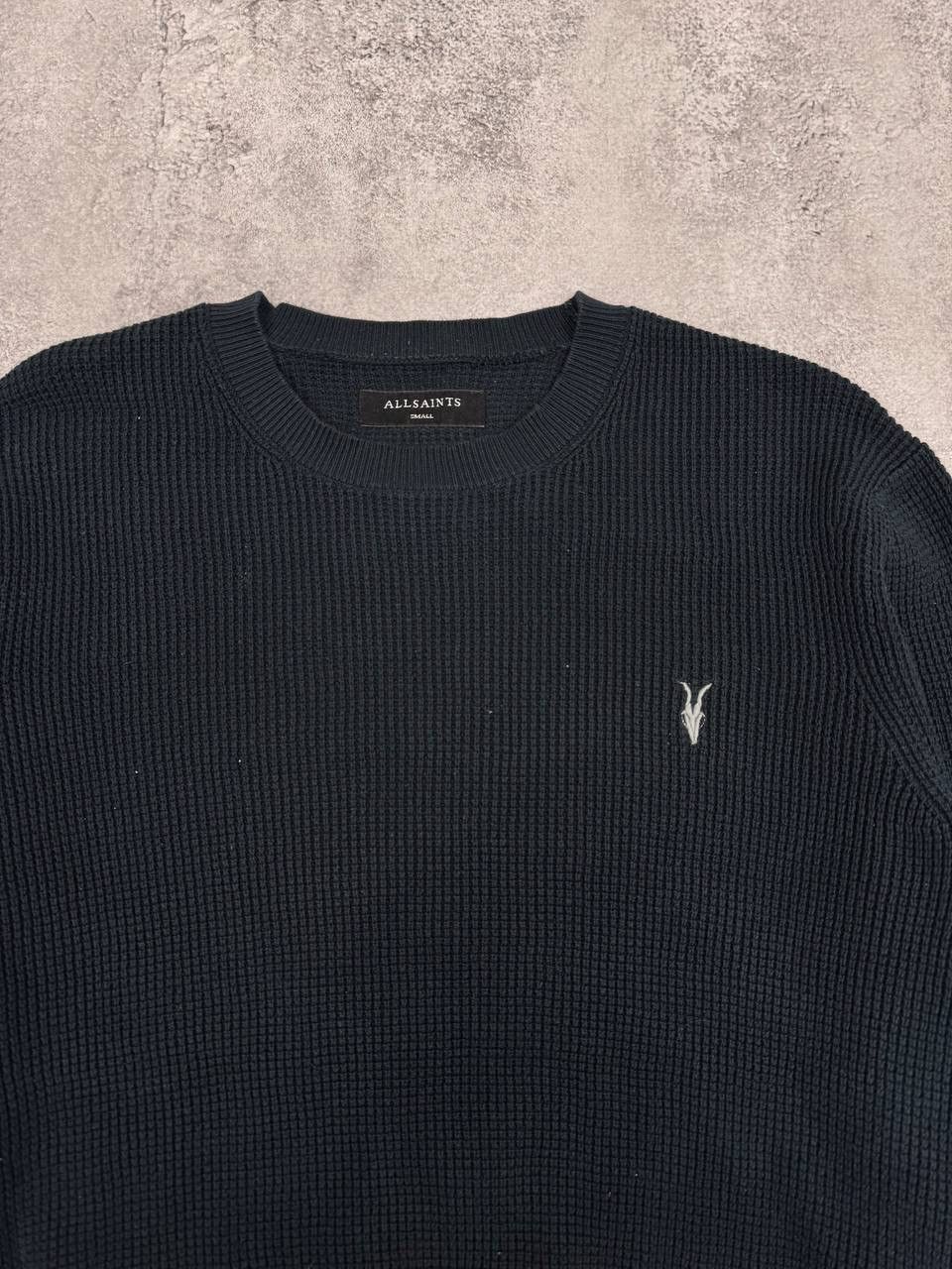 Allsaints AllSaints Men Waffle Knit Sweater Crewneck Navy Size S Size US S / EU 44-46 / 1 - 3 Thumbnail