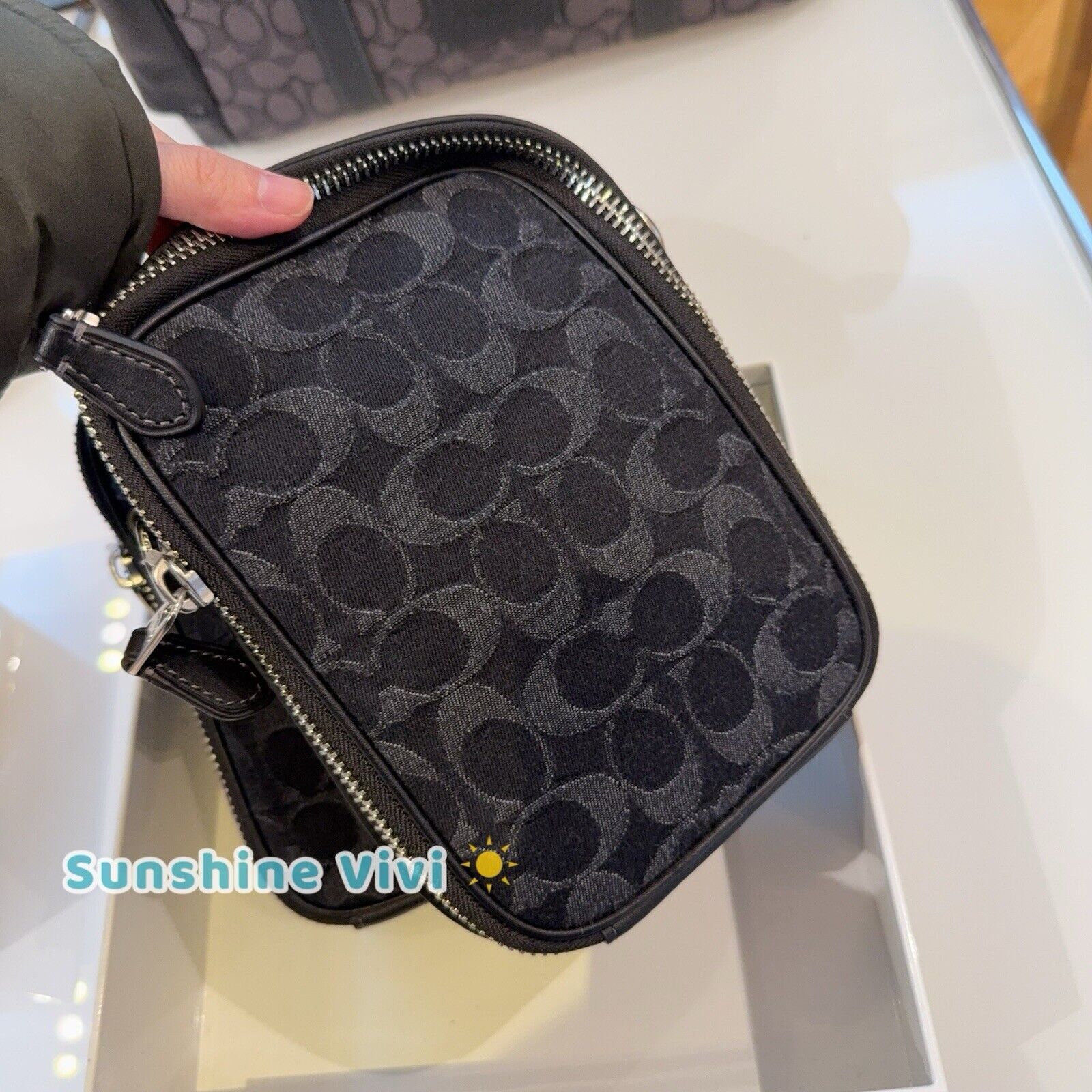 Coach NWT Coach Stanton Crossbody Denim Silver /Black CAJ44 Size ONE SIZE - 7 Thumbnail