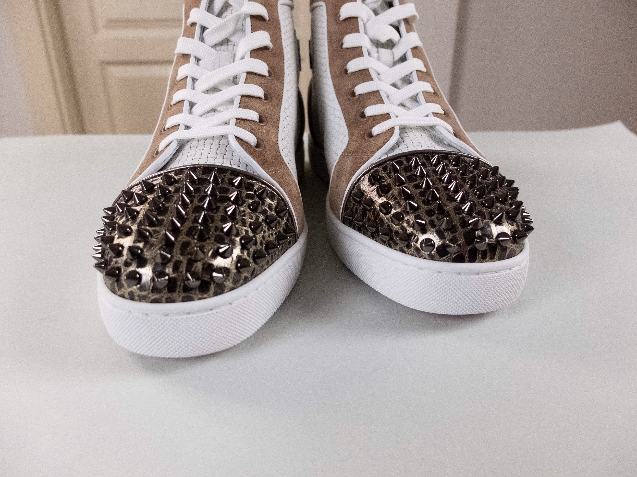 Christian Louboutin CHRISTIAN LOUBOUTIN Louis Spikes white leather sneakers 12 Size US 12 / EU 45 - 6 Thumbnail