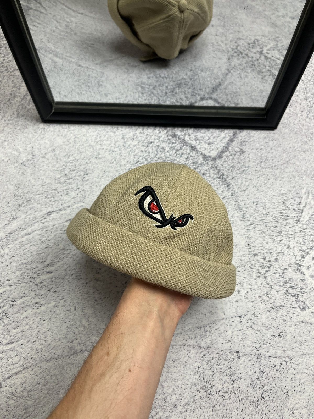 Japanese Brand No Fear Vintage Docker Hat Cap Skateboard Beige Beanie USA Size ONE SIZE - 1 Thumbnail
